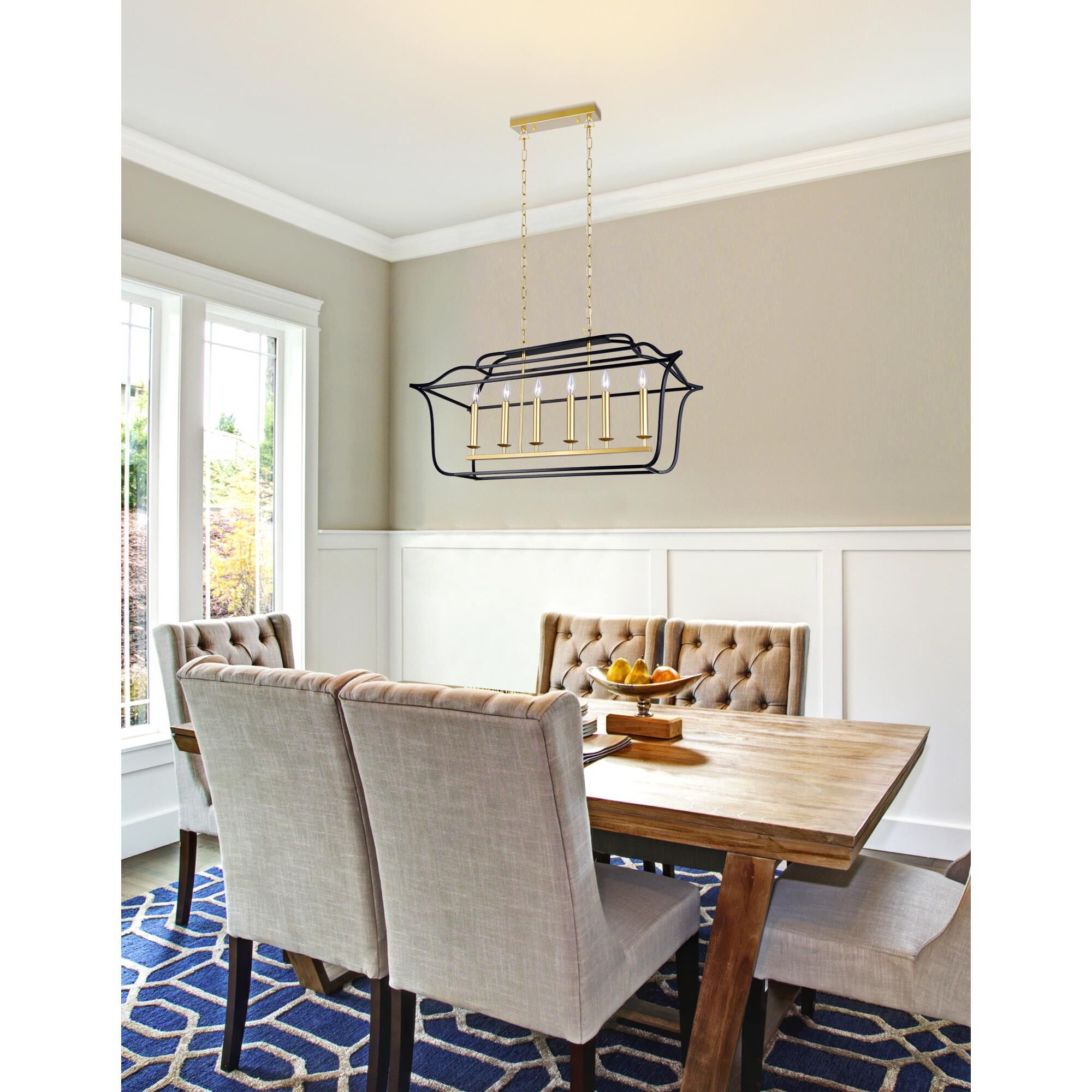 Tudor 36 Inch 6 Light Linear Suspension Light by CWI Lighting