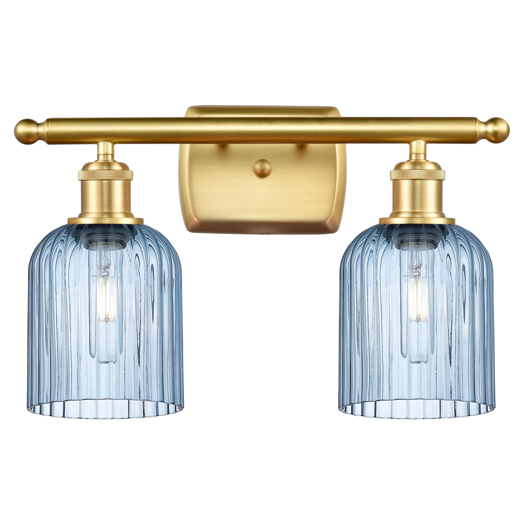 Shown in Satin Gold finish and Princess Blue shade