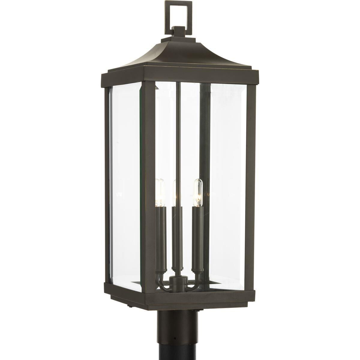Shown in Antique Bronze finish and Clear Beveled glass