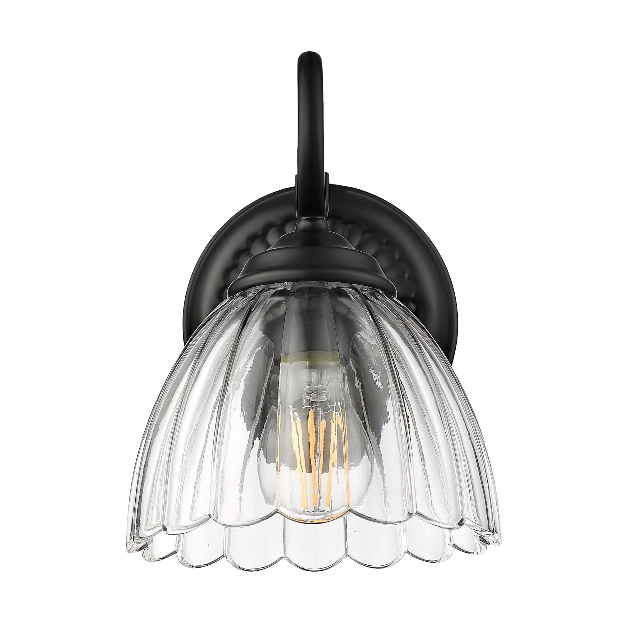 Shown in Matte Black finish and Clear glass