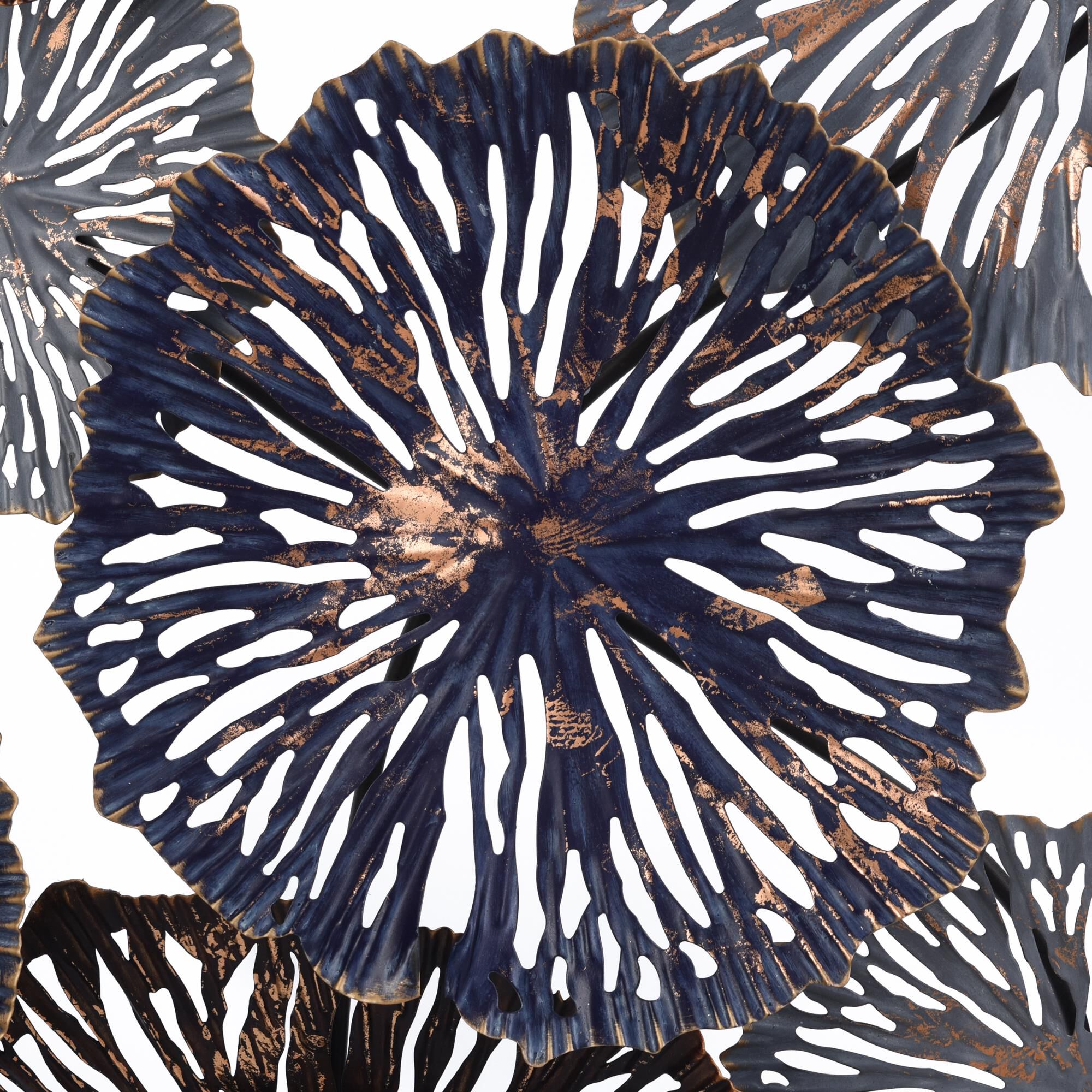 Metal Floral Wall Decor Blue/Bronze Alternative Wall Art Capitol
