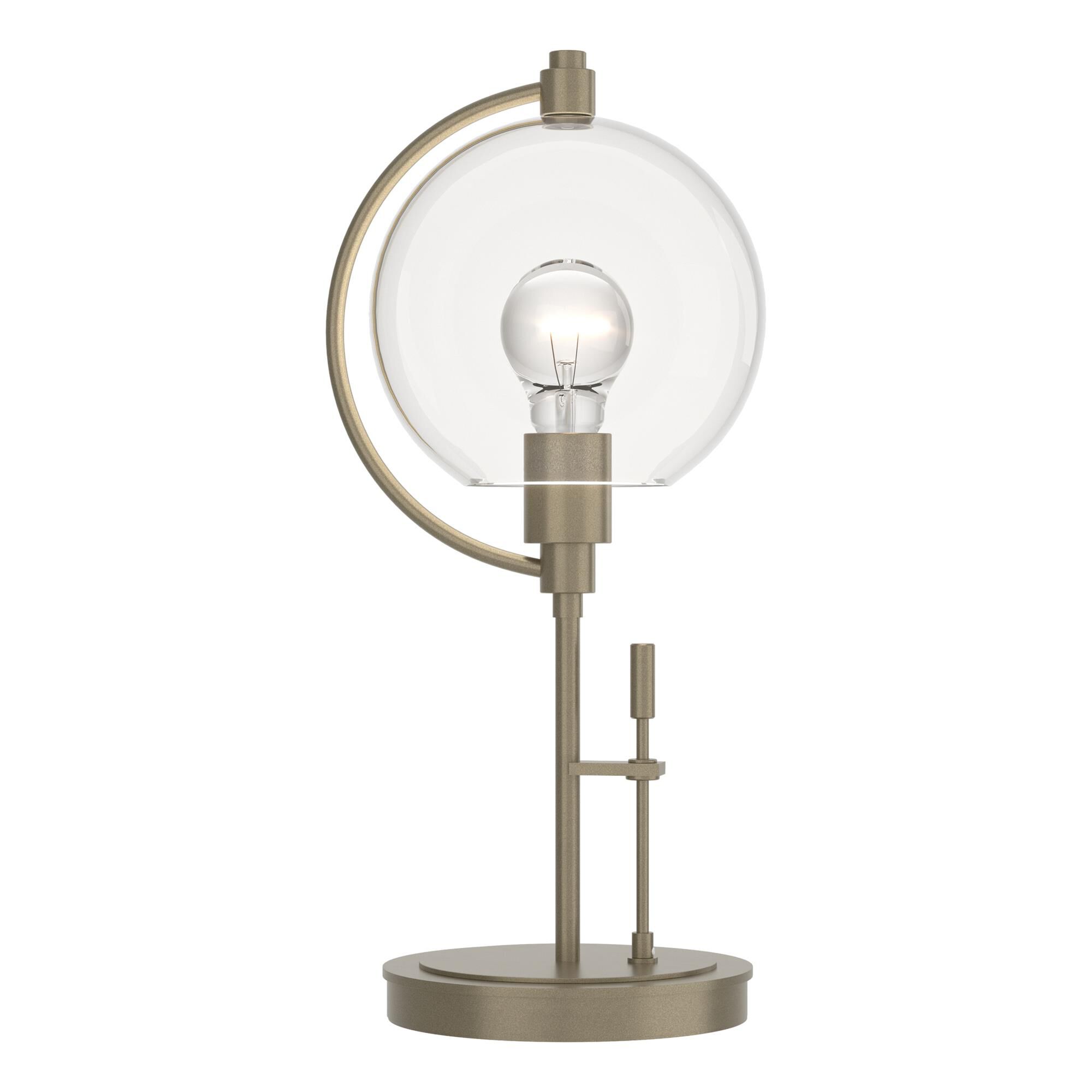 Shown in Soft Gold finish and Clear  glass