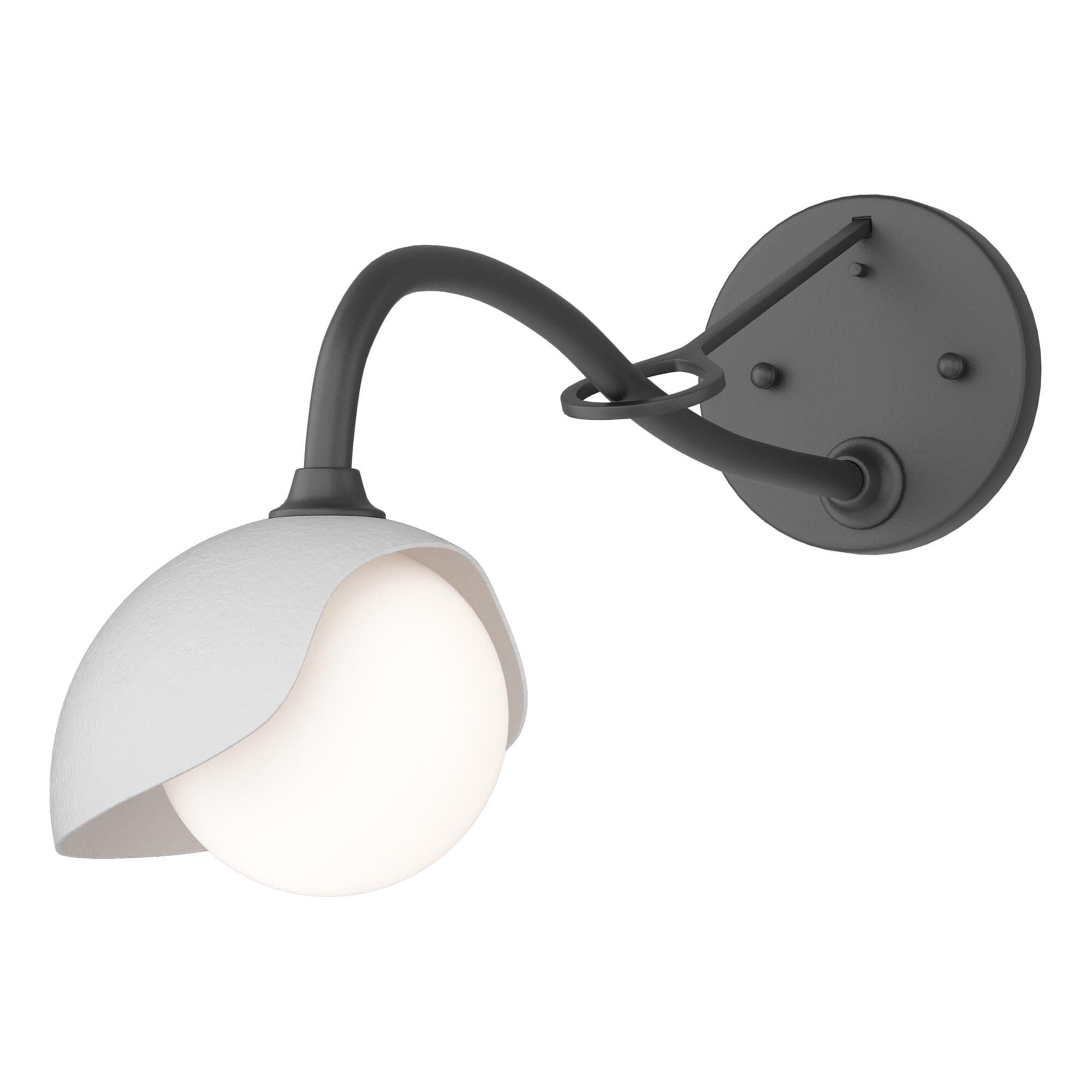 Shown in Black finish and Opal glass and White accent