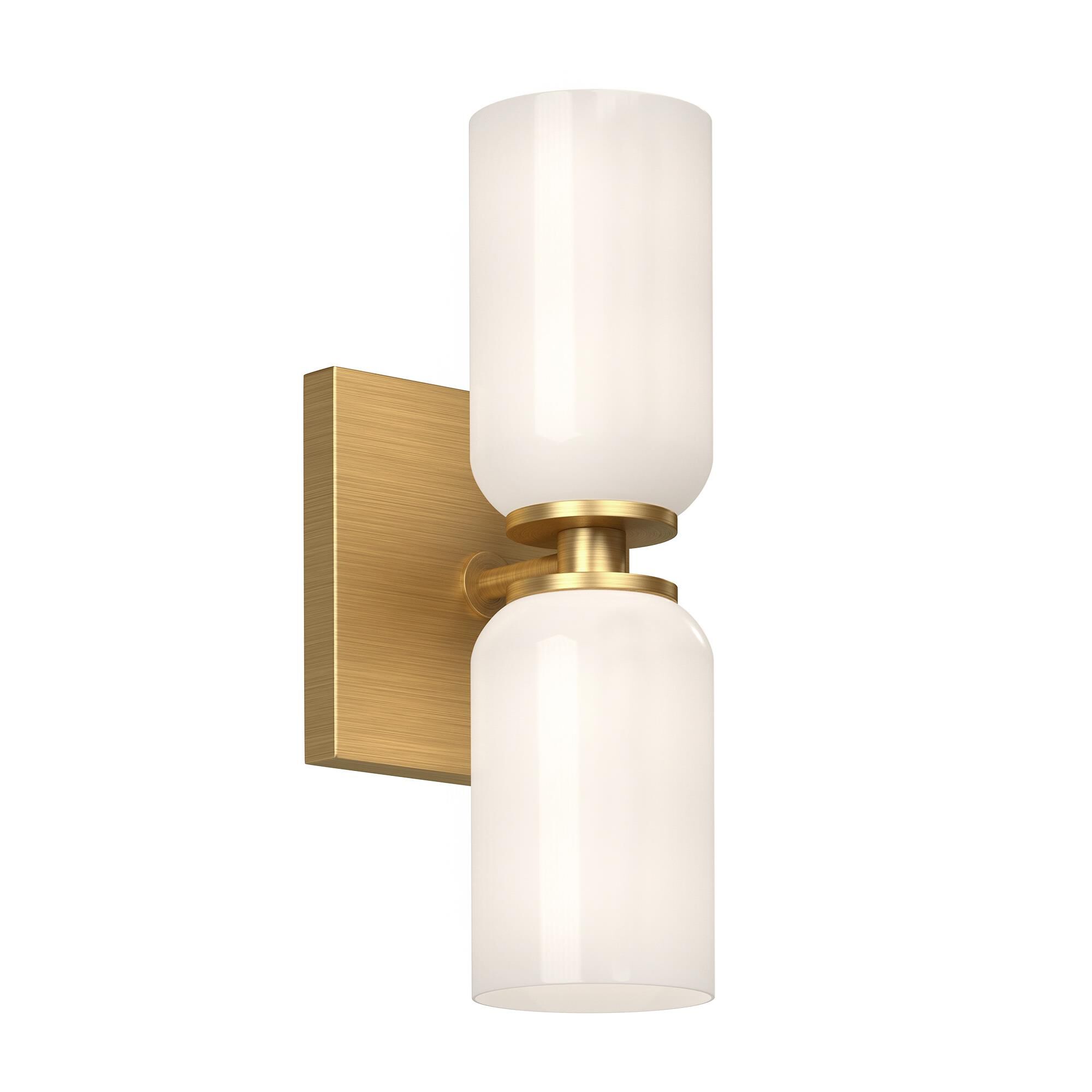 Shown in Brushed Gold finish and Glossy Opal glass