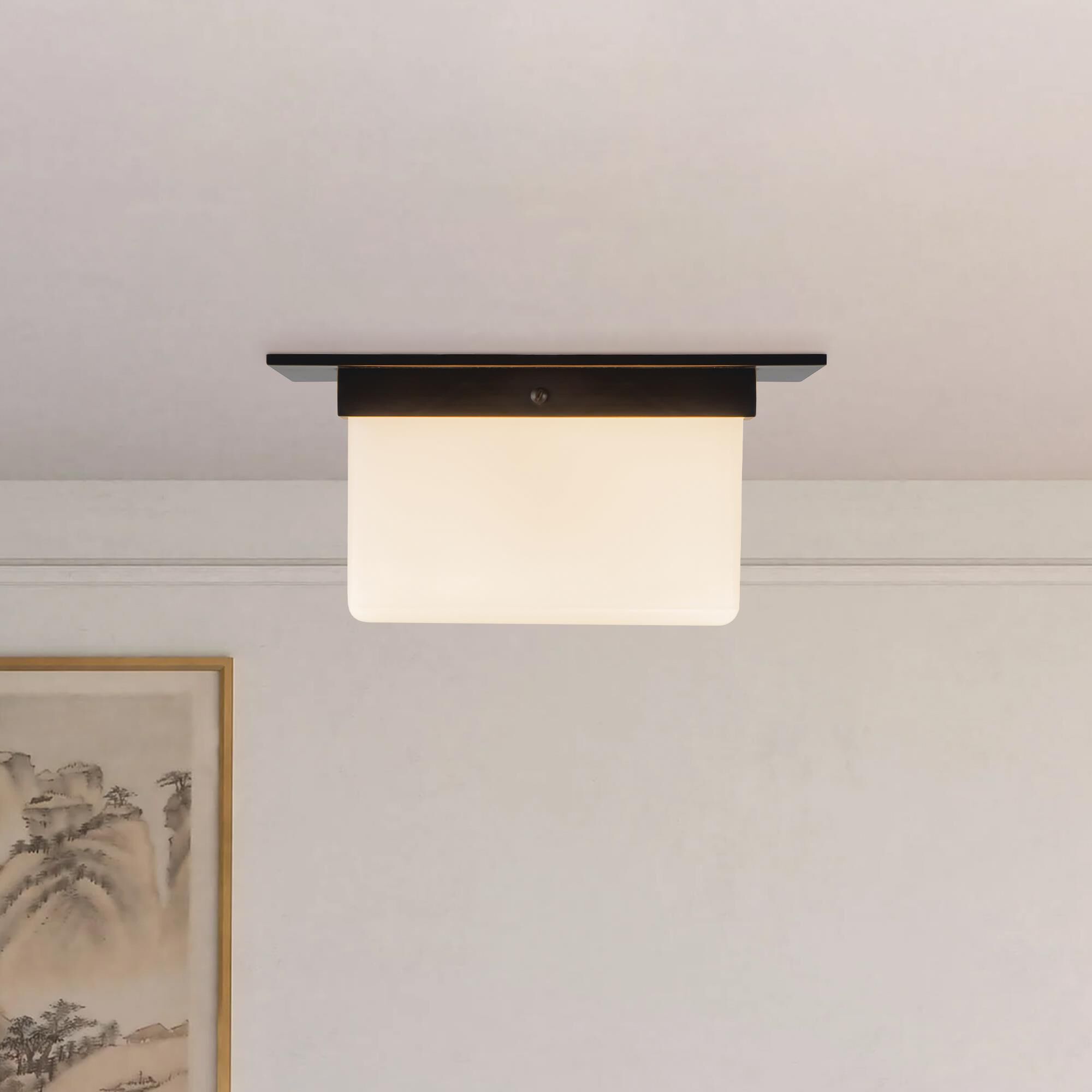 Shown in Urban Bronze finish and Matte Opal glass