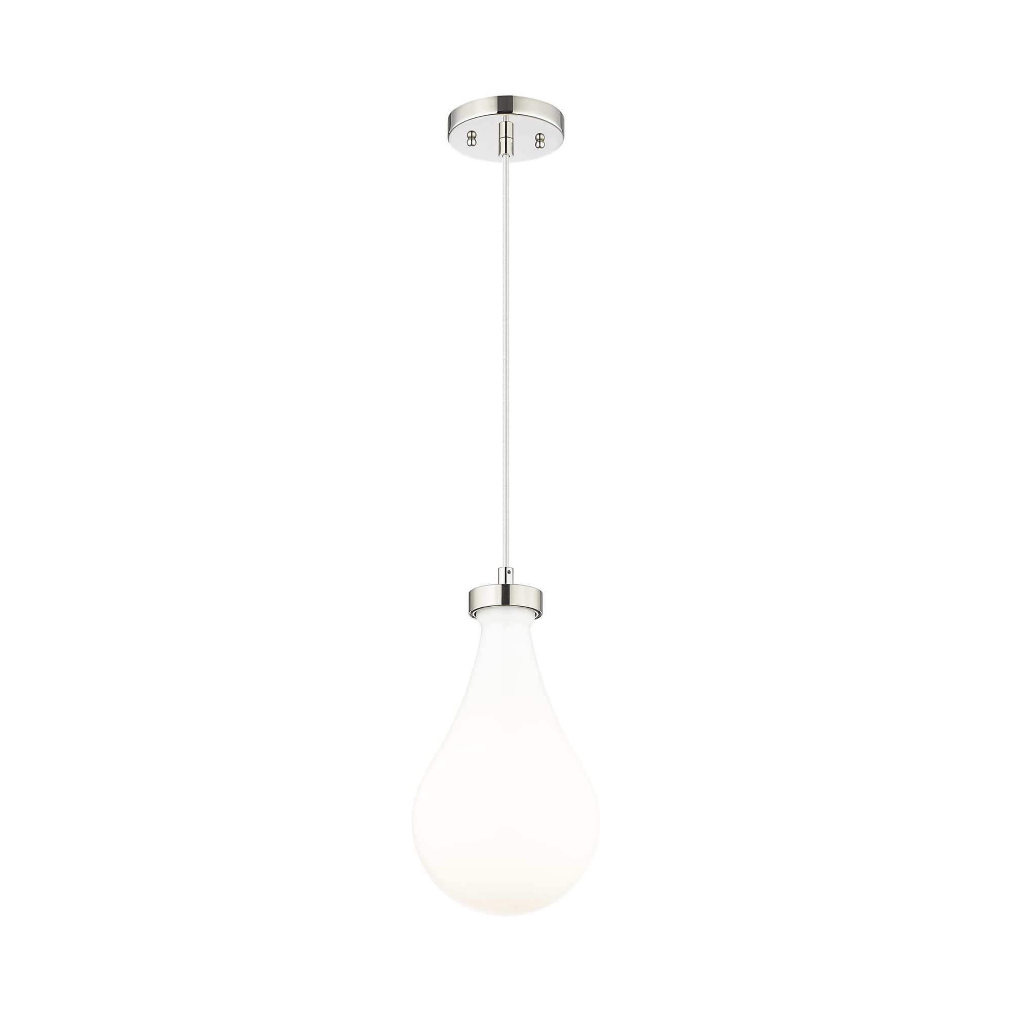 Shown in Polished Nickel finish and Gloss White glass