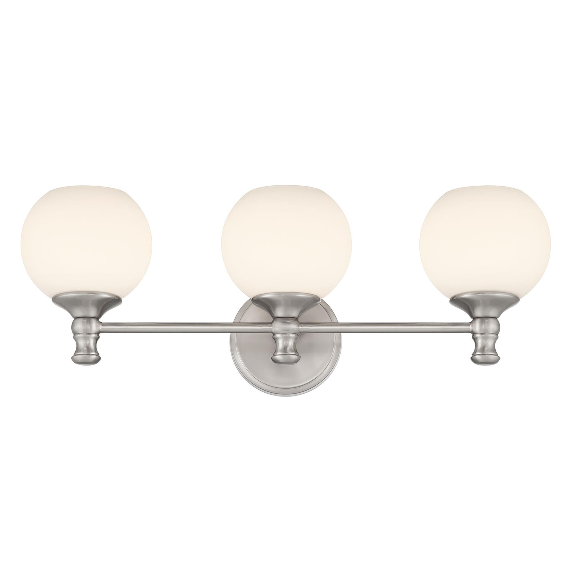 Shown in Brushed Nickel finish and Etched Opal glass