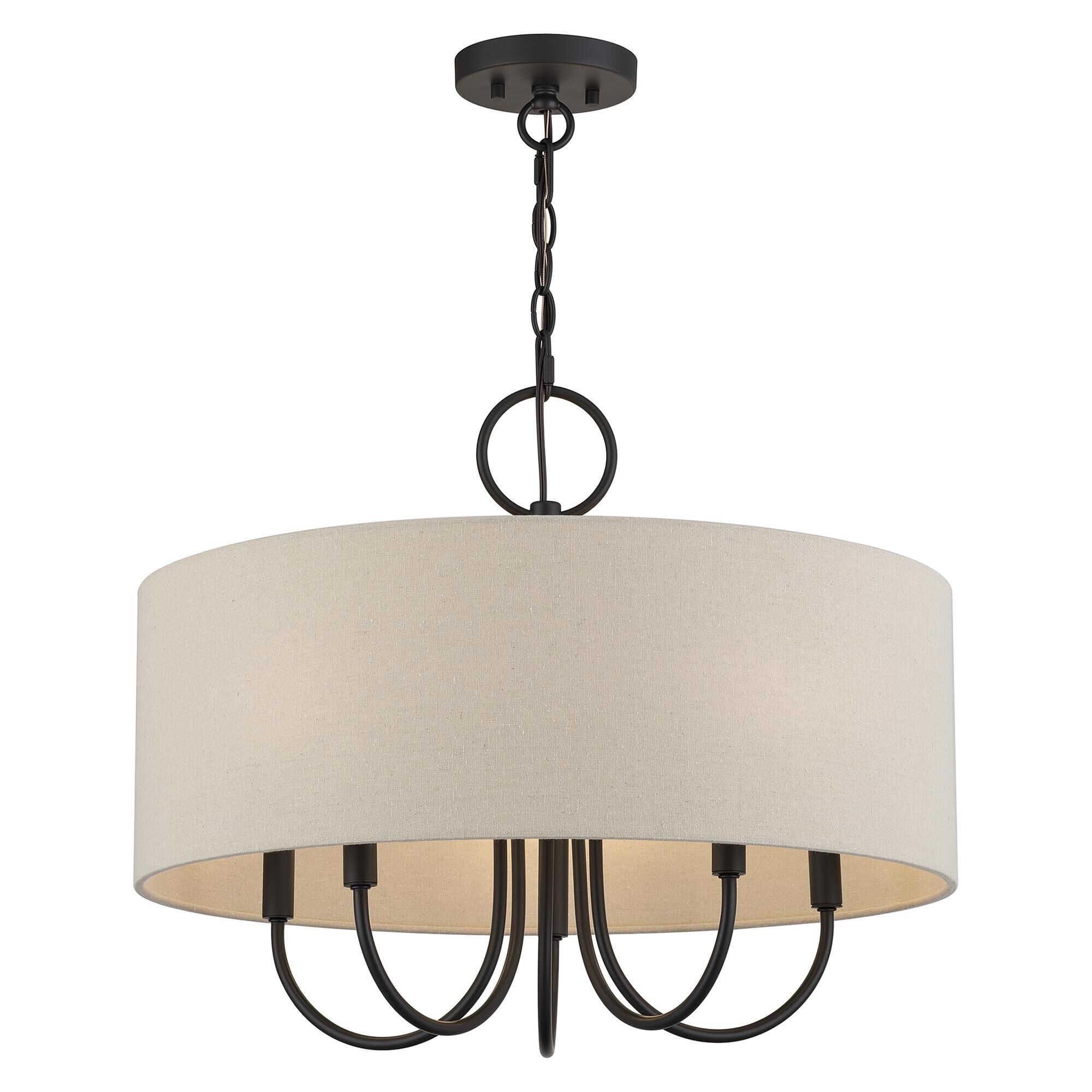 Shown in Bronze finish and Hand Crafted Parchment Color Hardback Fabric shade