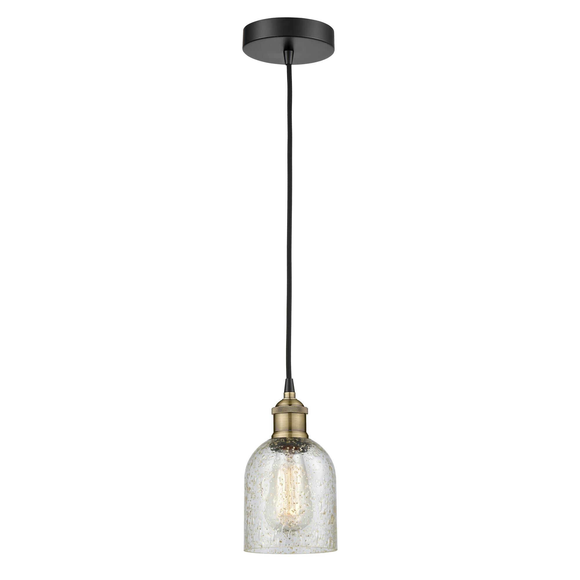 Shown in Black Antique Brass finish and Mica glass