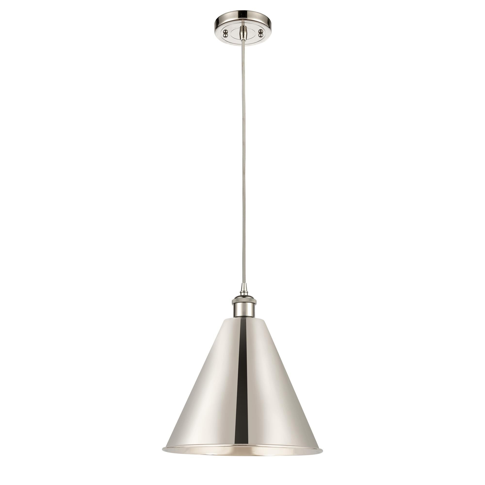 Shown in Polished Nickel finish and Polished Nickel Ballston Cone shade