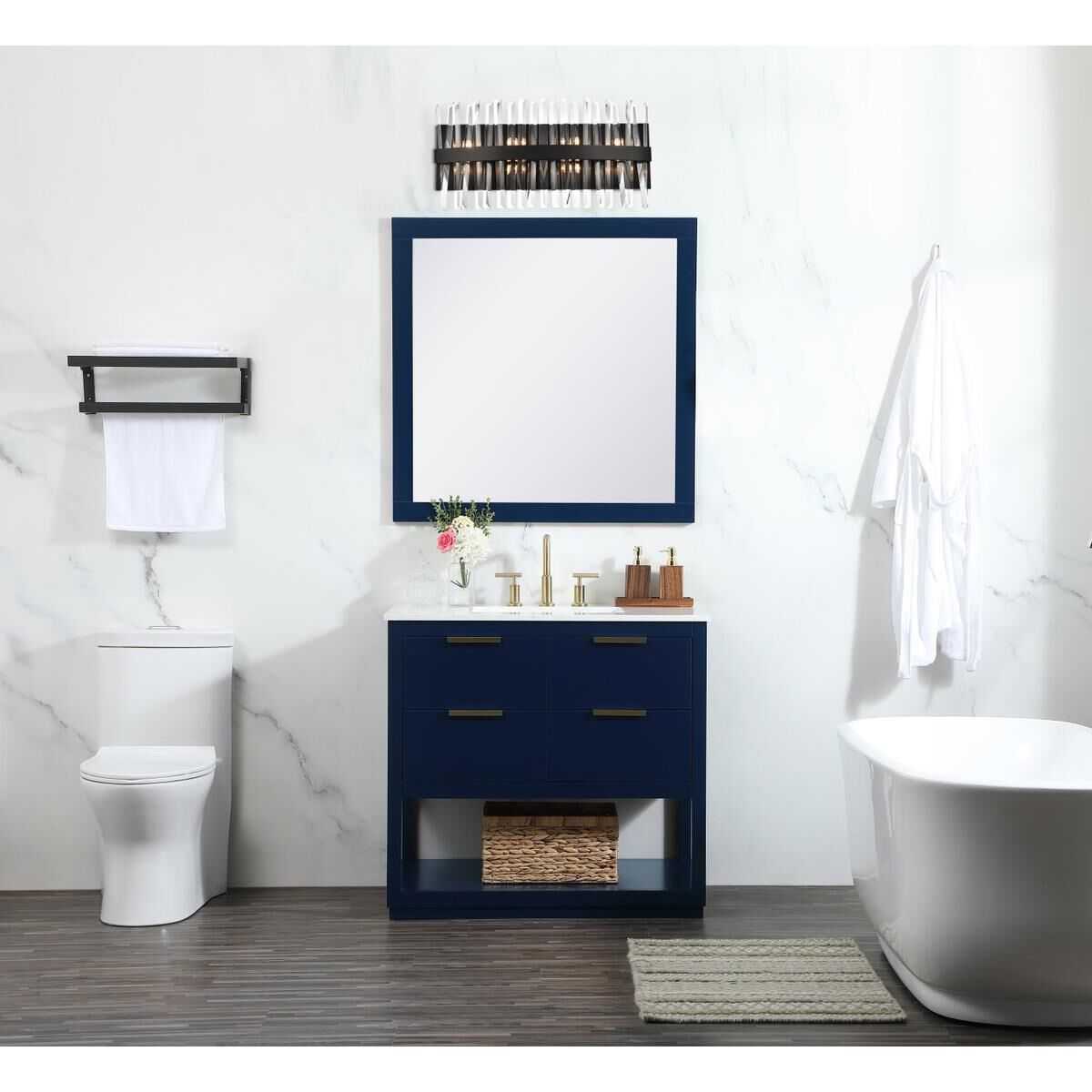 Shown in Black finish and Royal Cut crystal