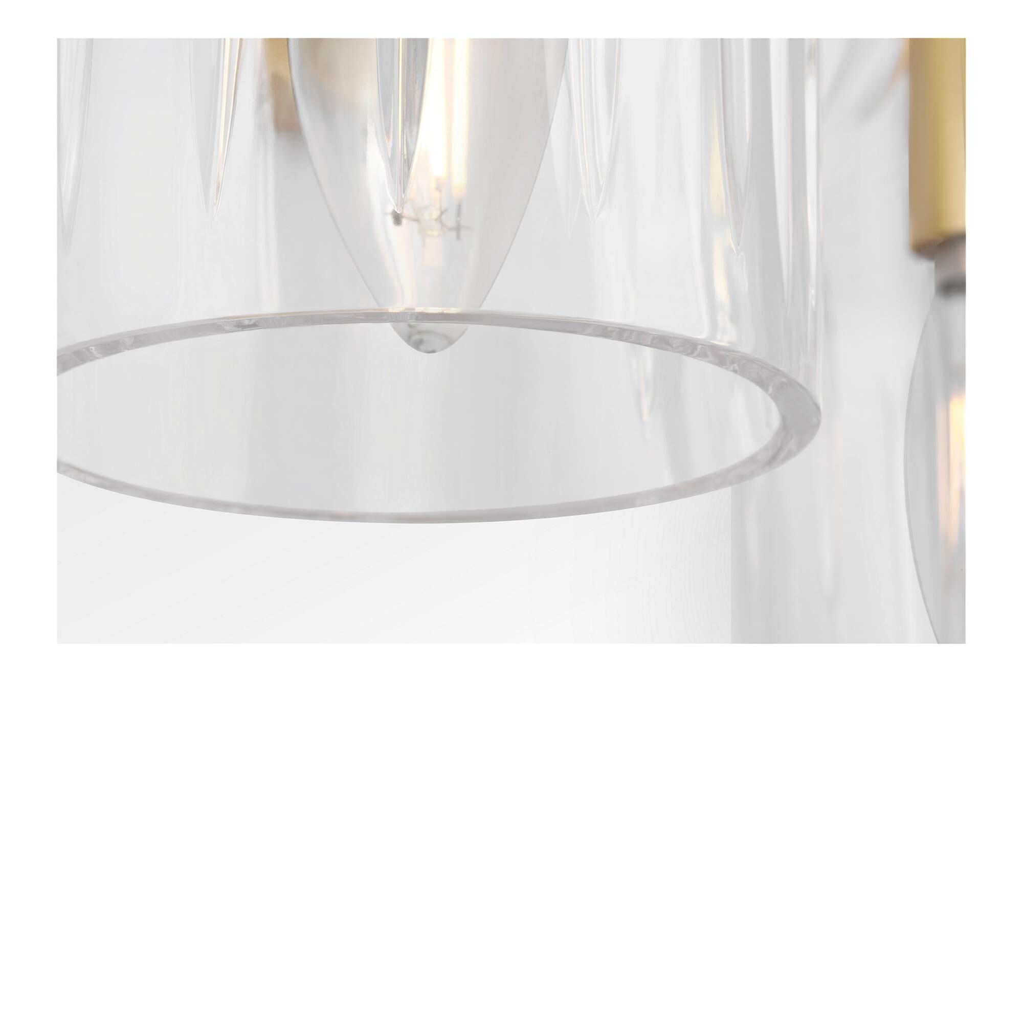 Shown in Gild finish and Hand Cut Clear glass