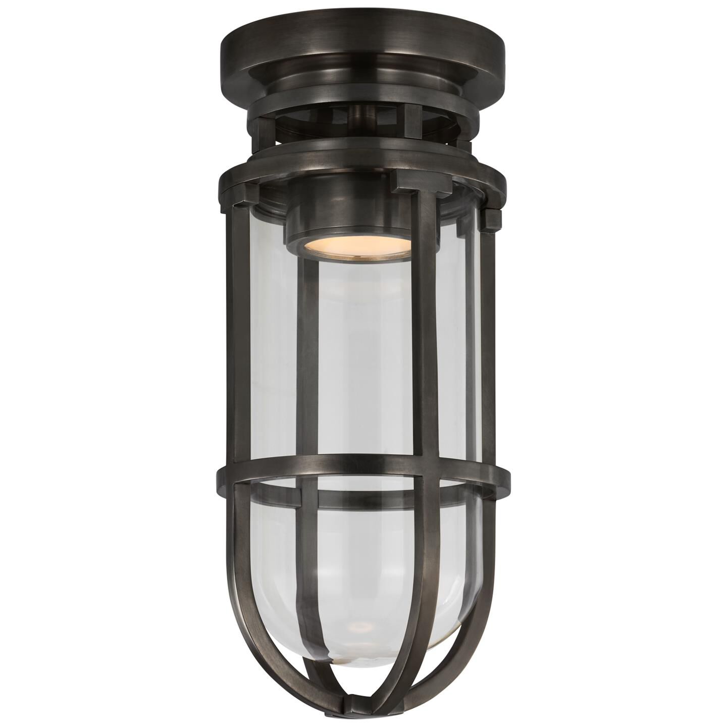 Shown in Bronze finish and Clear Glass shade