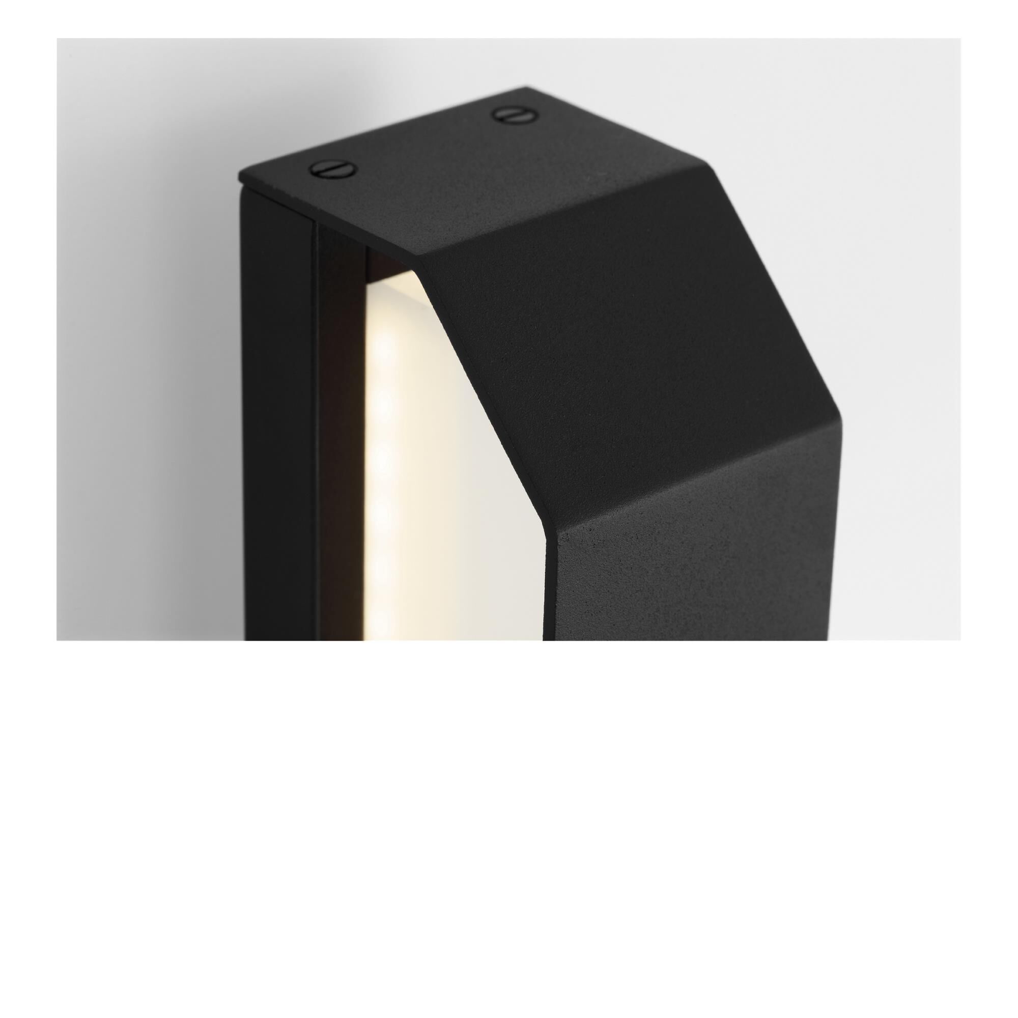 Shown in Textured Black finish and Etched Acrylic shade