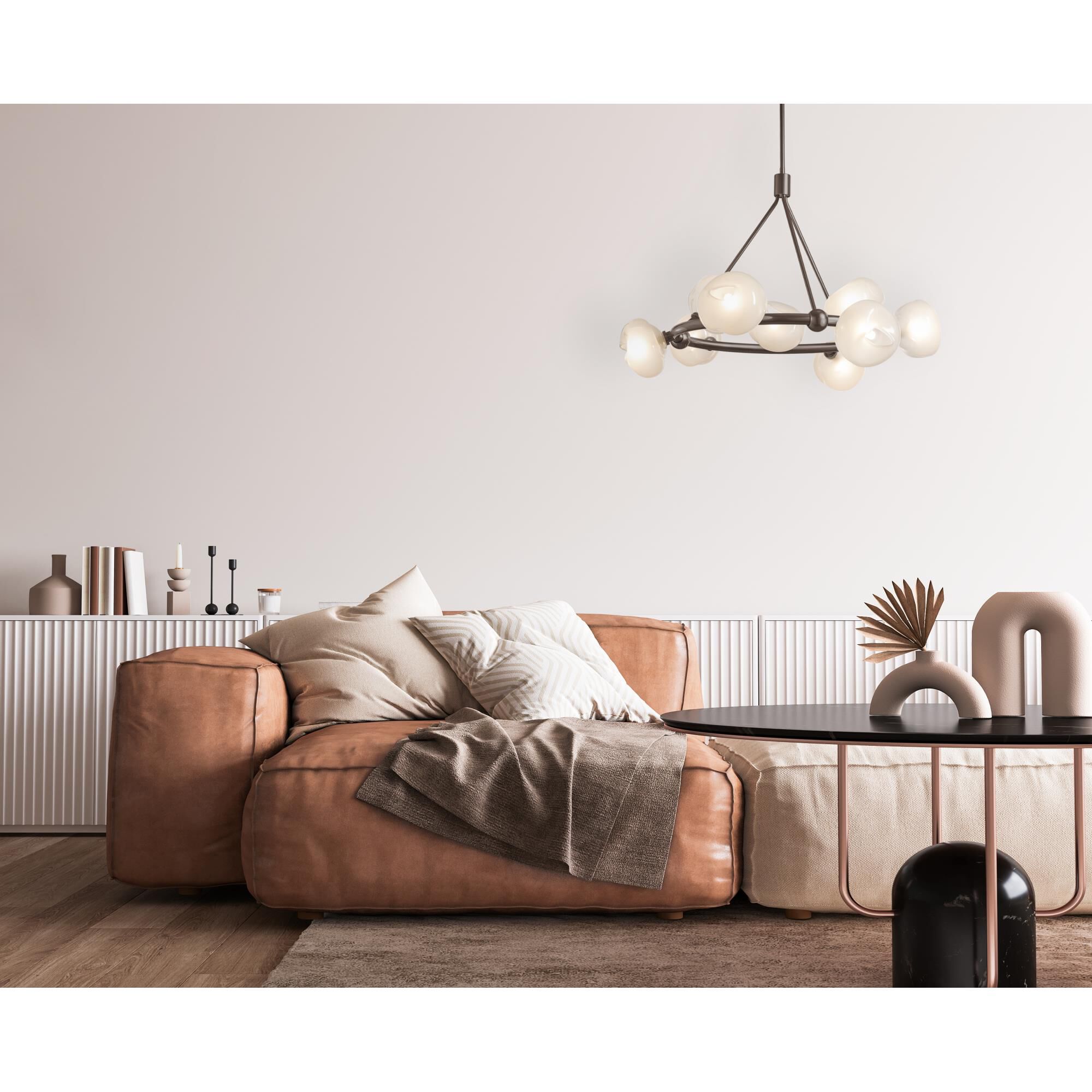 Shown in Dark Smoke finish and Frosted glass