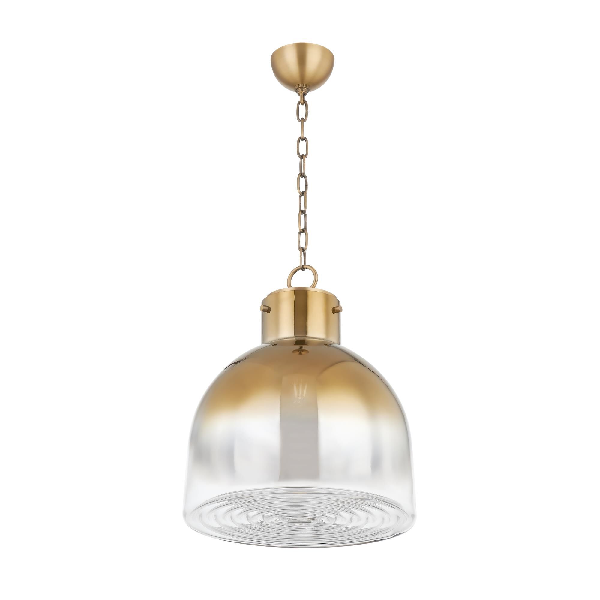 Shown in Patina Brass finish and Plated Brass glass