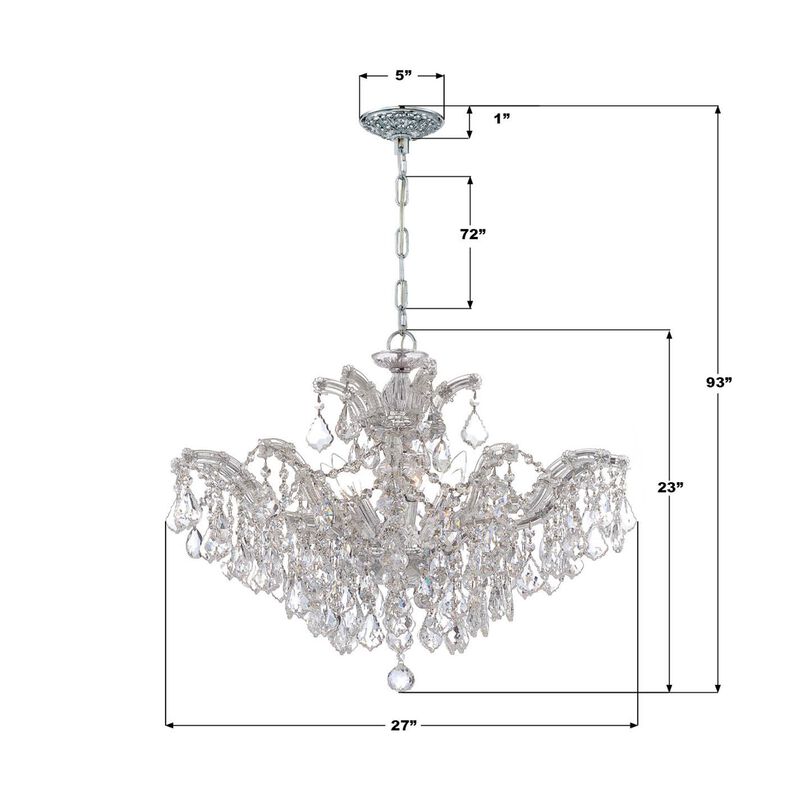 Maria Theresa 27 Inch 6 Light Chandelier by Crystorama