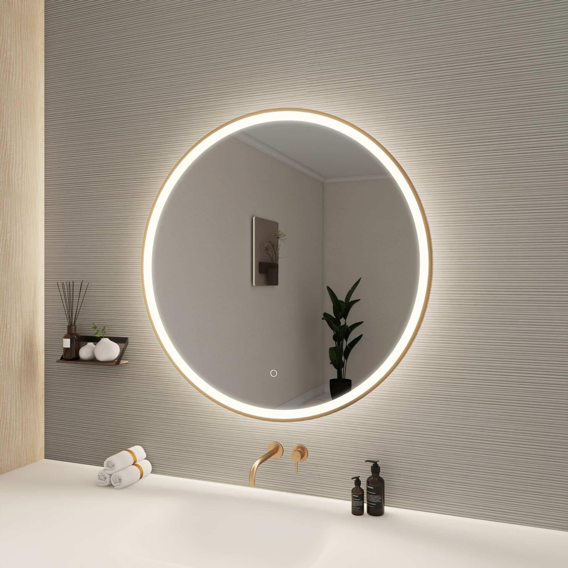 Harmoni 36 Inch Round LED Lighted Mirror by Elegant Decor