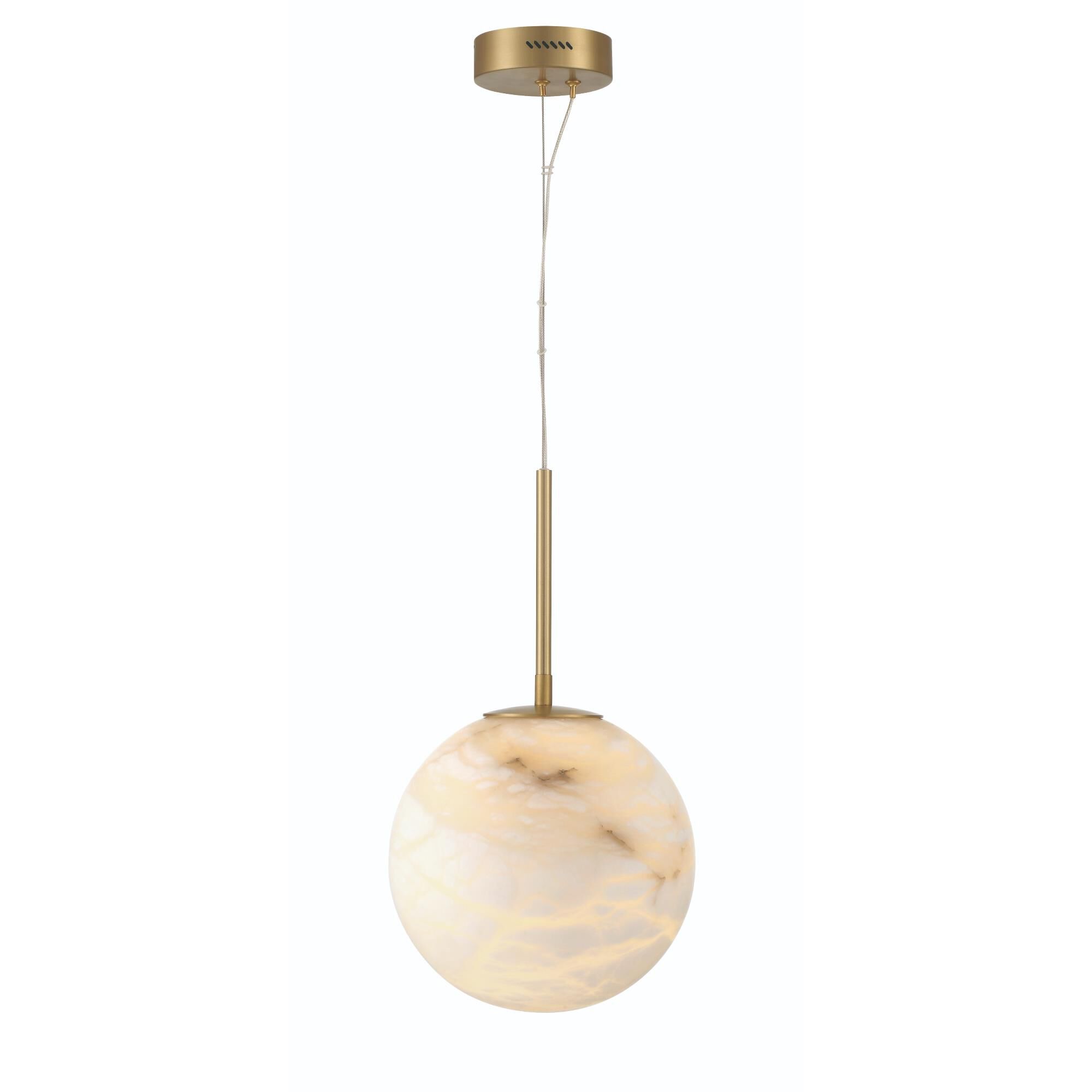Shown in Gold finish and White Alabaster shade
