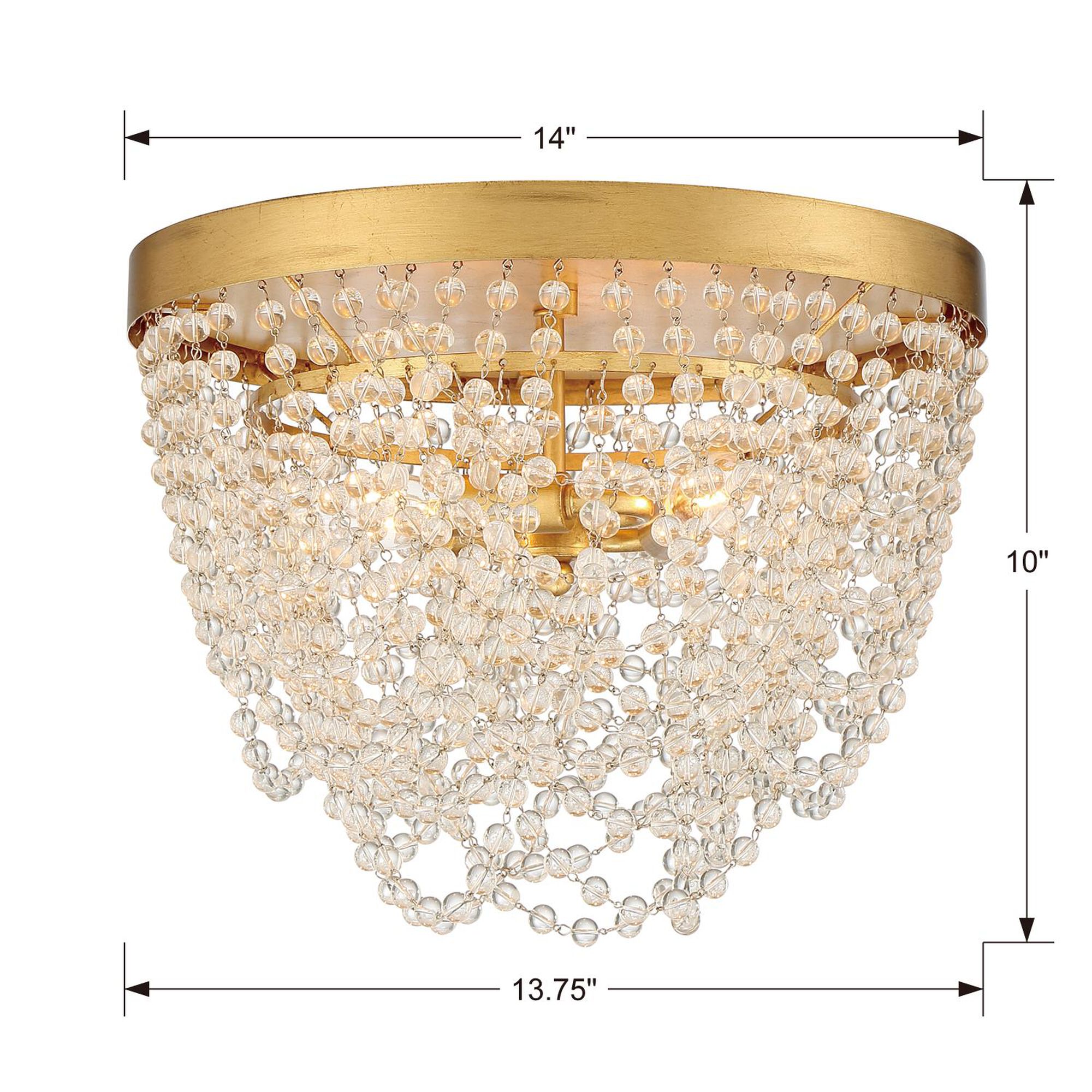 Shown in Antique Gold finish and Clear Glass Beads crystal