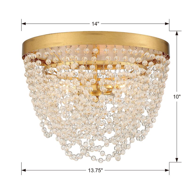 Fiona 14 Inch 3 Light Semi Flush Mount by Crystorama