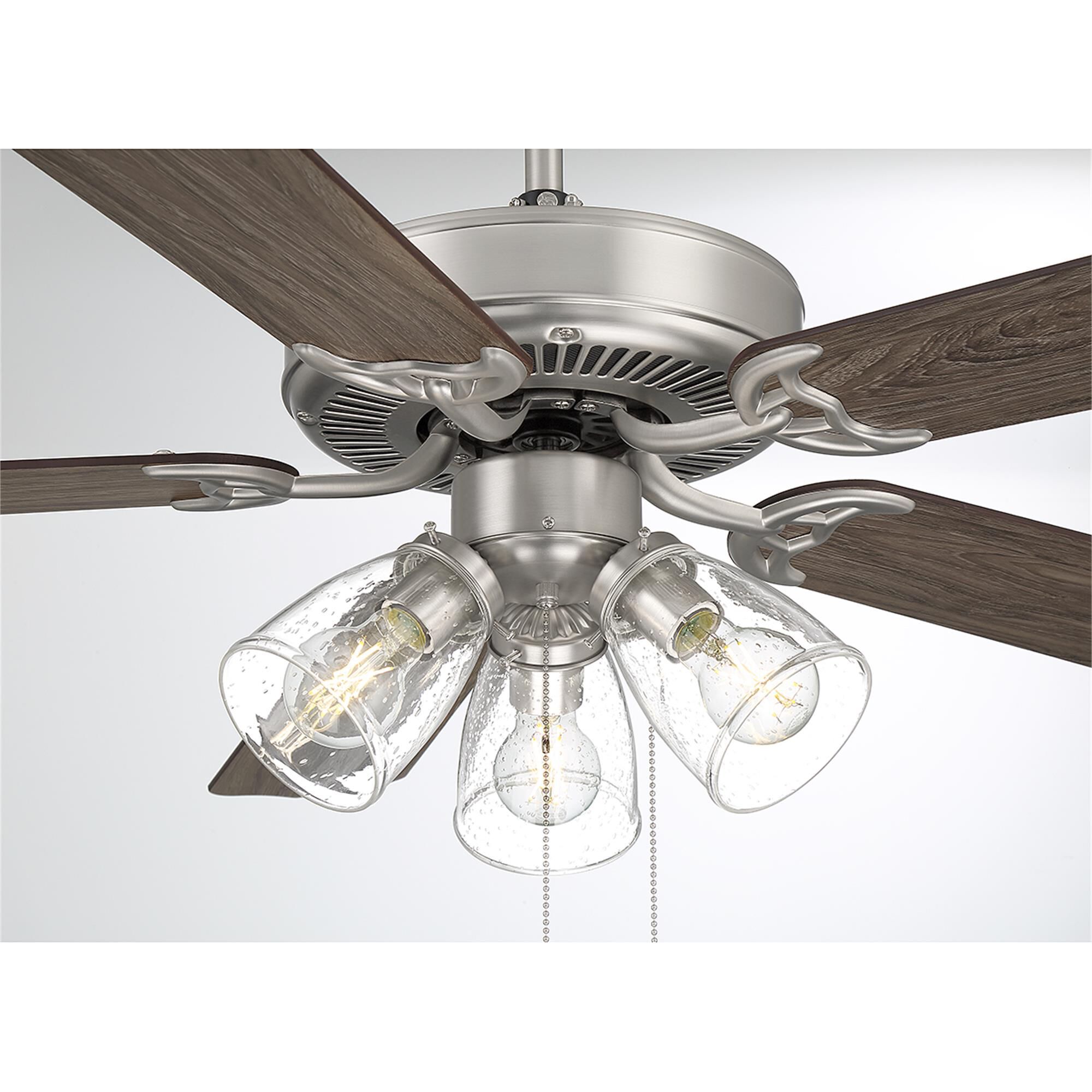 Shown in Brushed Nickel finish and Clear Bubble glass