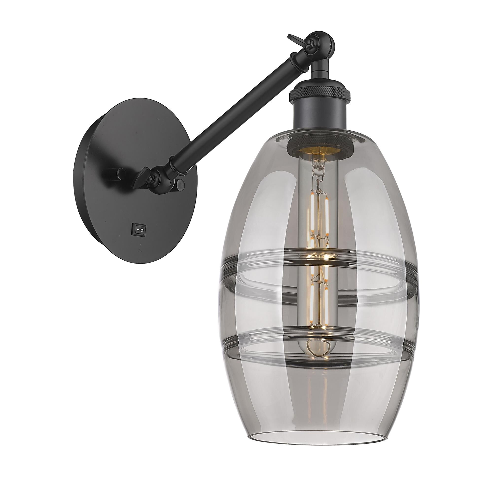 Shown in Matte Black finish and Light Smoke glass