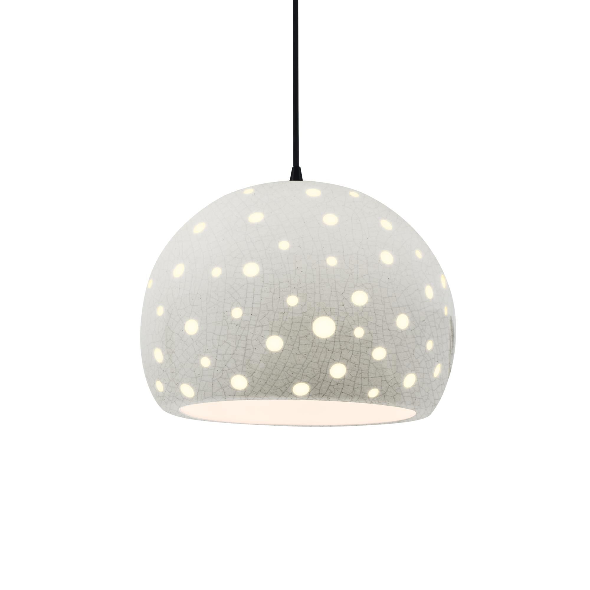 Shown in Matte Black finish and White Crackle shade