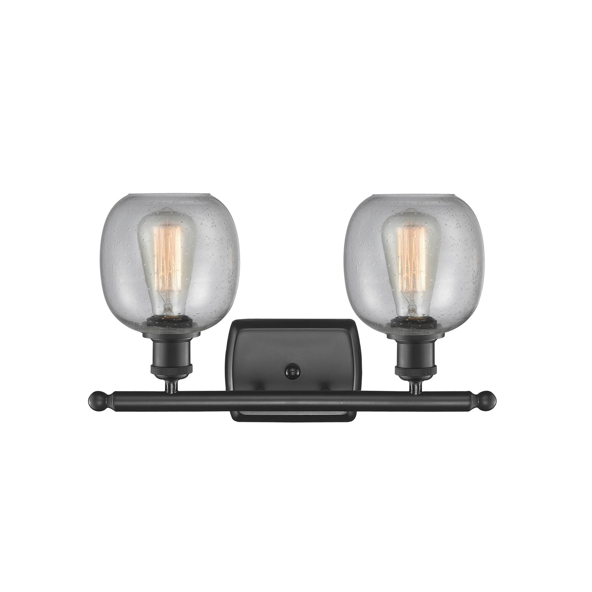 Shown in Matte Black finish and Seedy glass