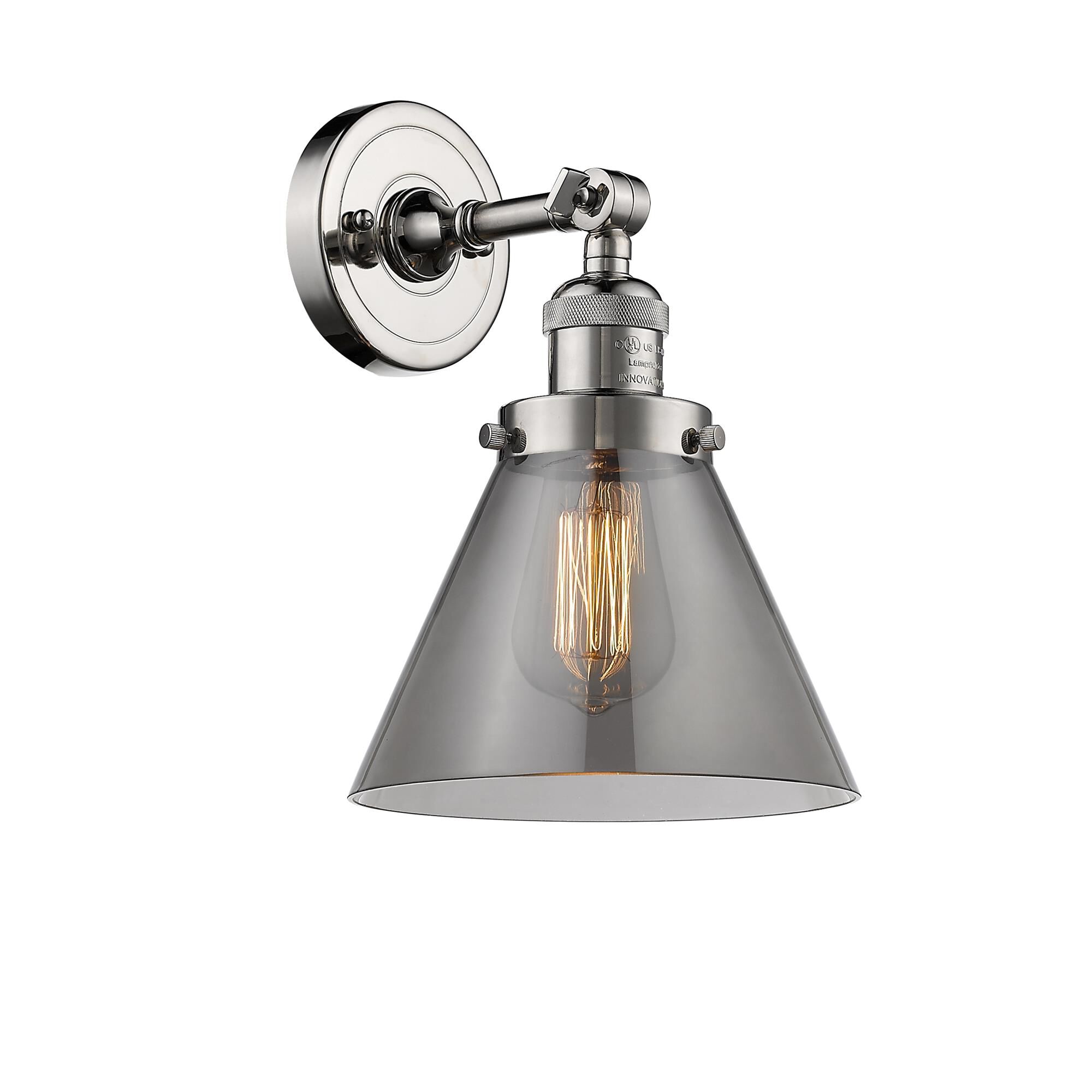 Shown in Polished Nickel finish and Smoked glass