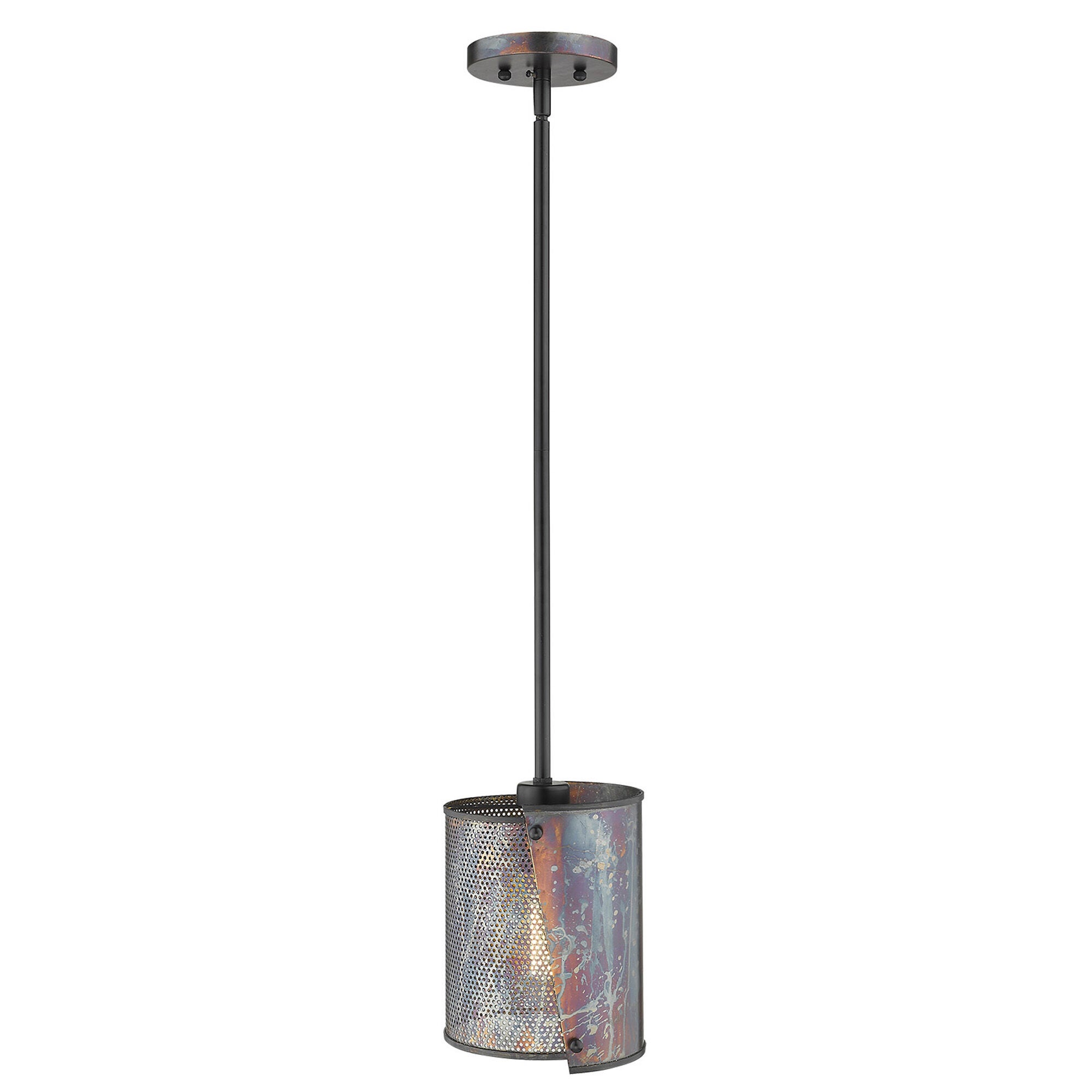 Shown in Bronze Patina finish and Bronze Patina glass and Bronze Patina, Metal Drum shade