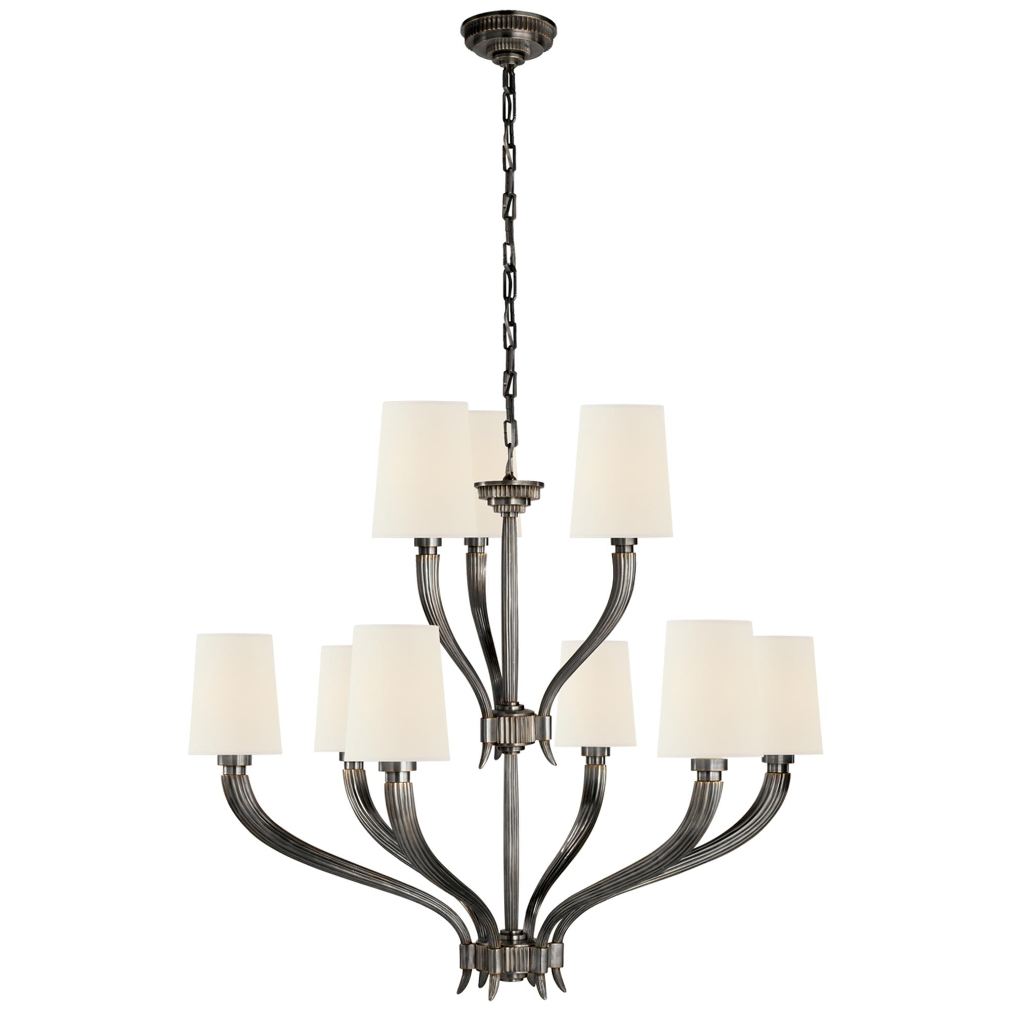 Shown in Bronze finish and Linen shade