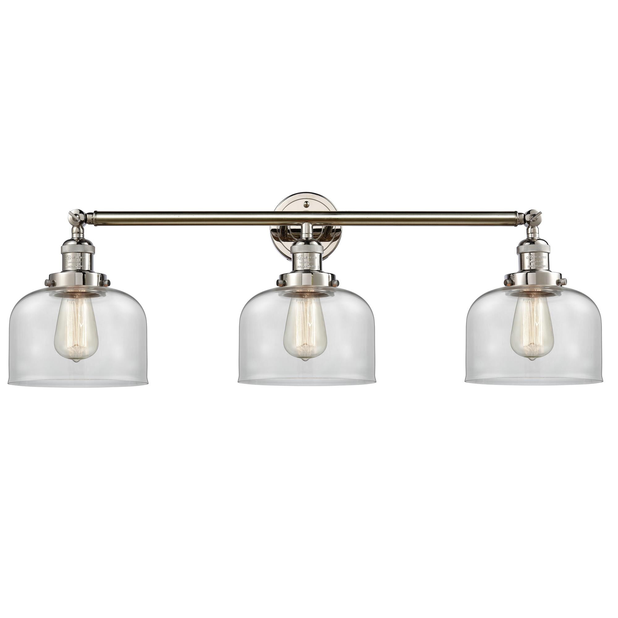 Shown in Polished Nickel finish and Clear glass
