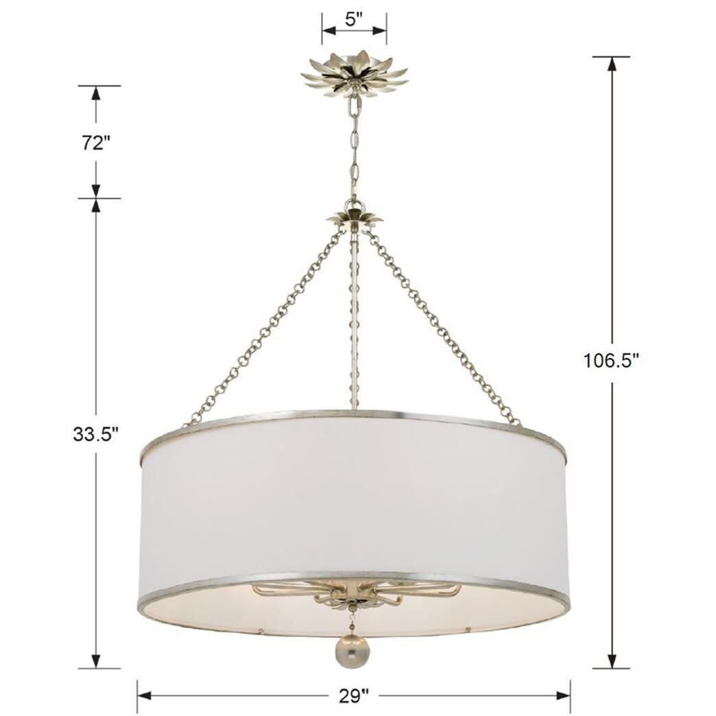 Broche 29 Inch 8 Light Chandelier by Crystorama