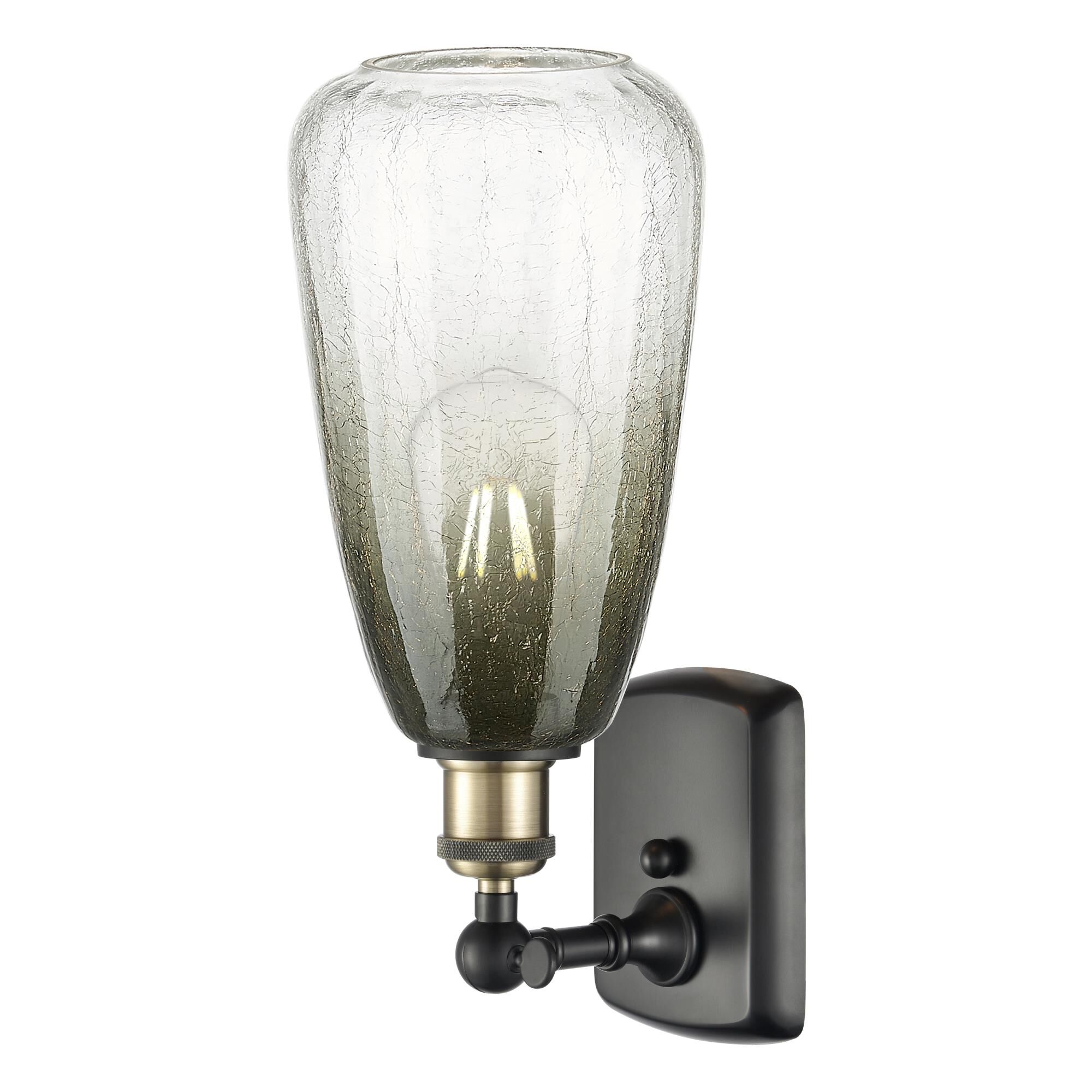 Shown in Black Antique Brass finish and Slate glass