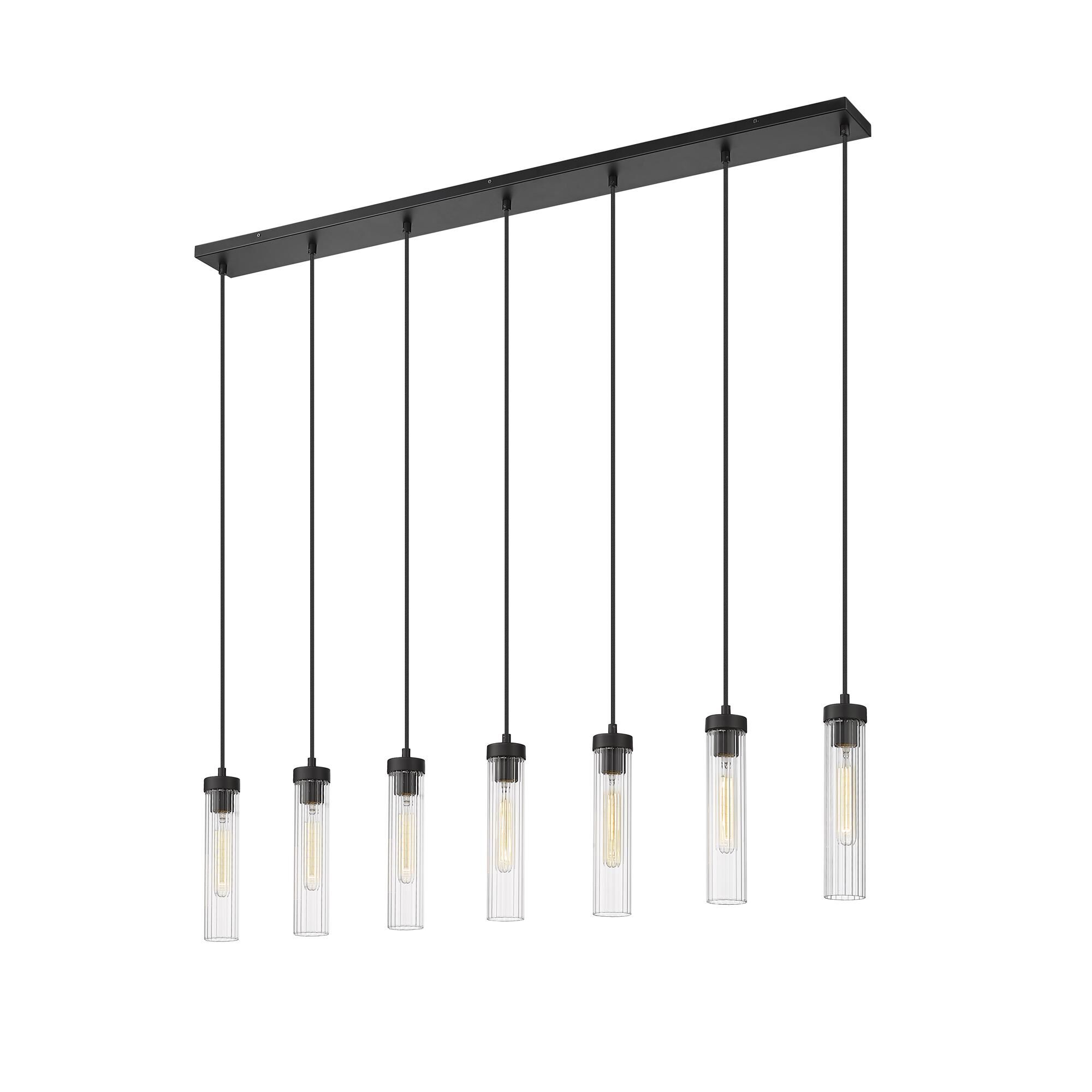 Shown in Matte Black finish and Clear glass