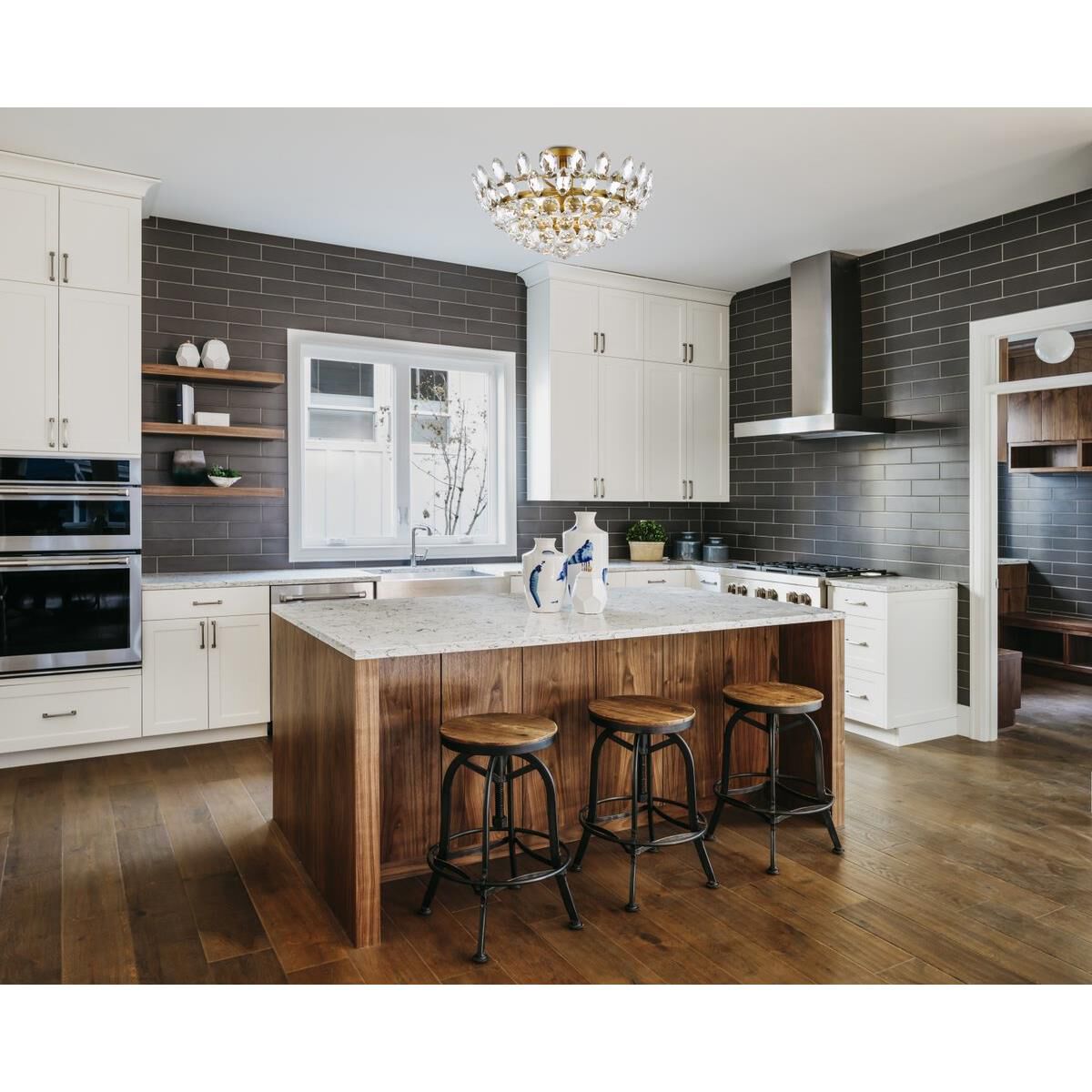 Shown in Brass finish and Royal Cut Clear crystal