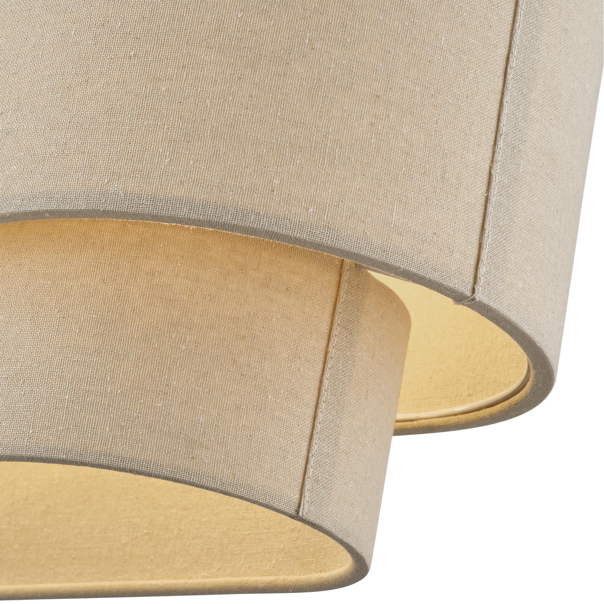 Shown in Bronze finish and Hand Crafted Parchment Color Hardback Fabric shade