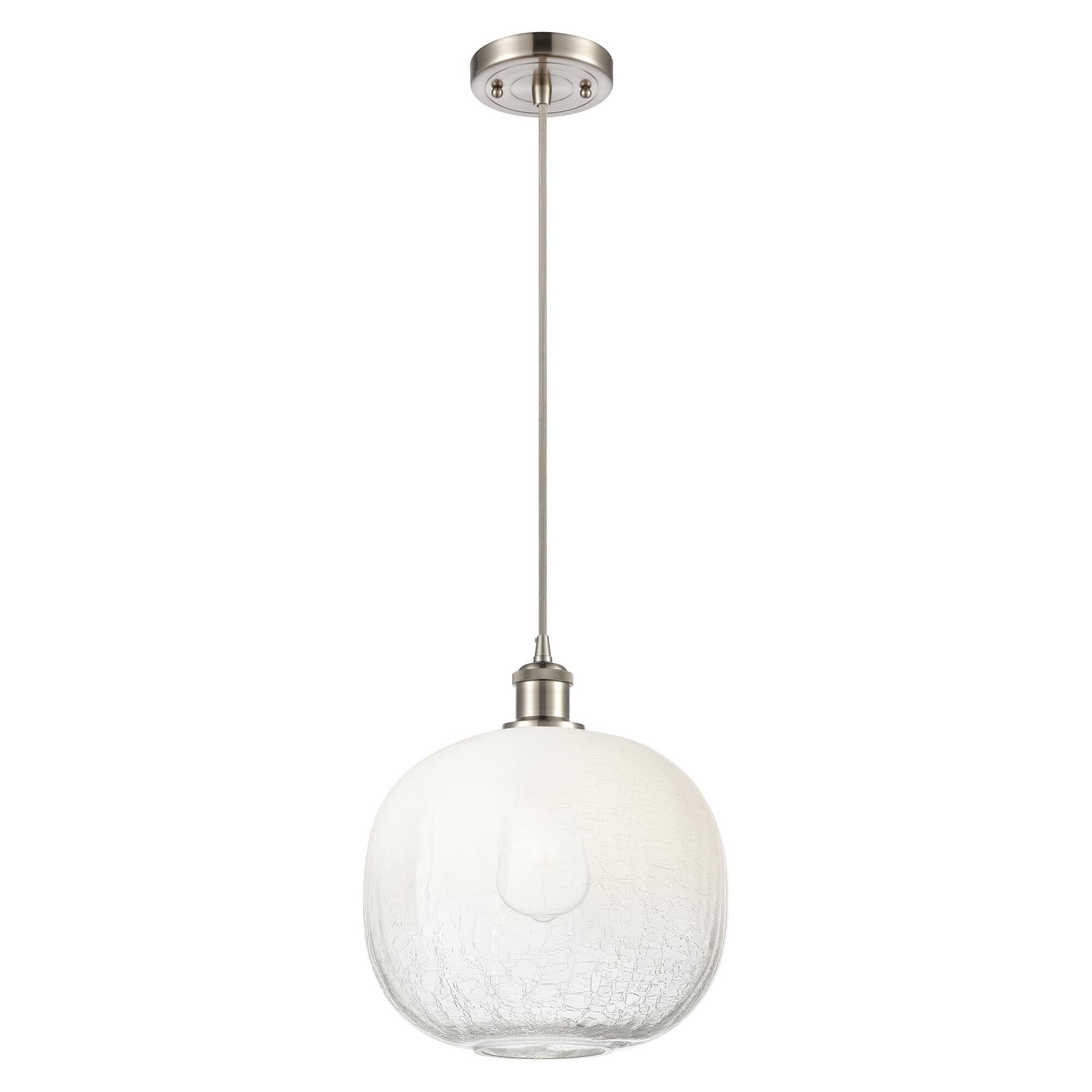 Shown in Brushed Satin Nickel finish and Opal glass