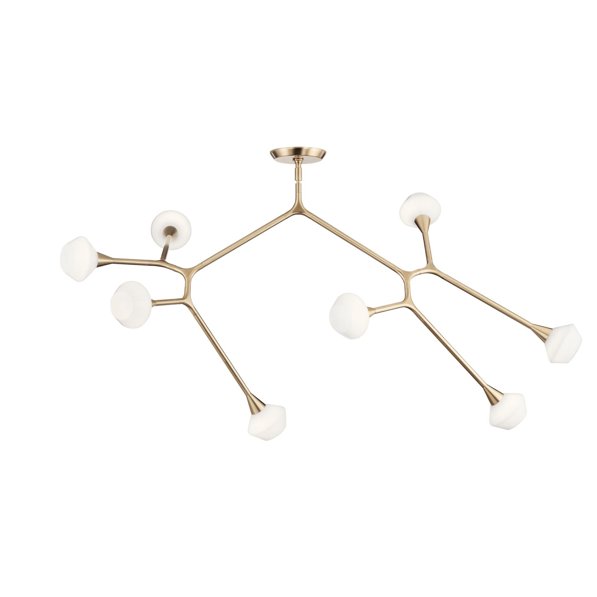 Shown in Champagne Bronze finish and Opal glass