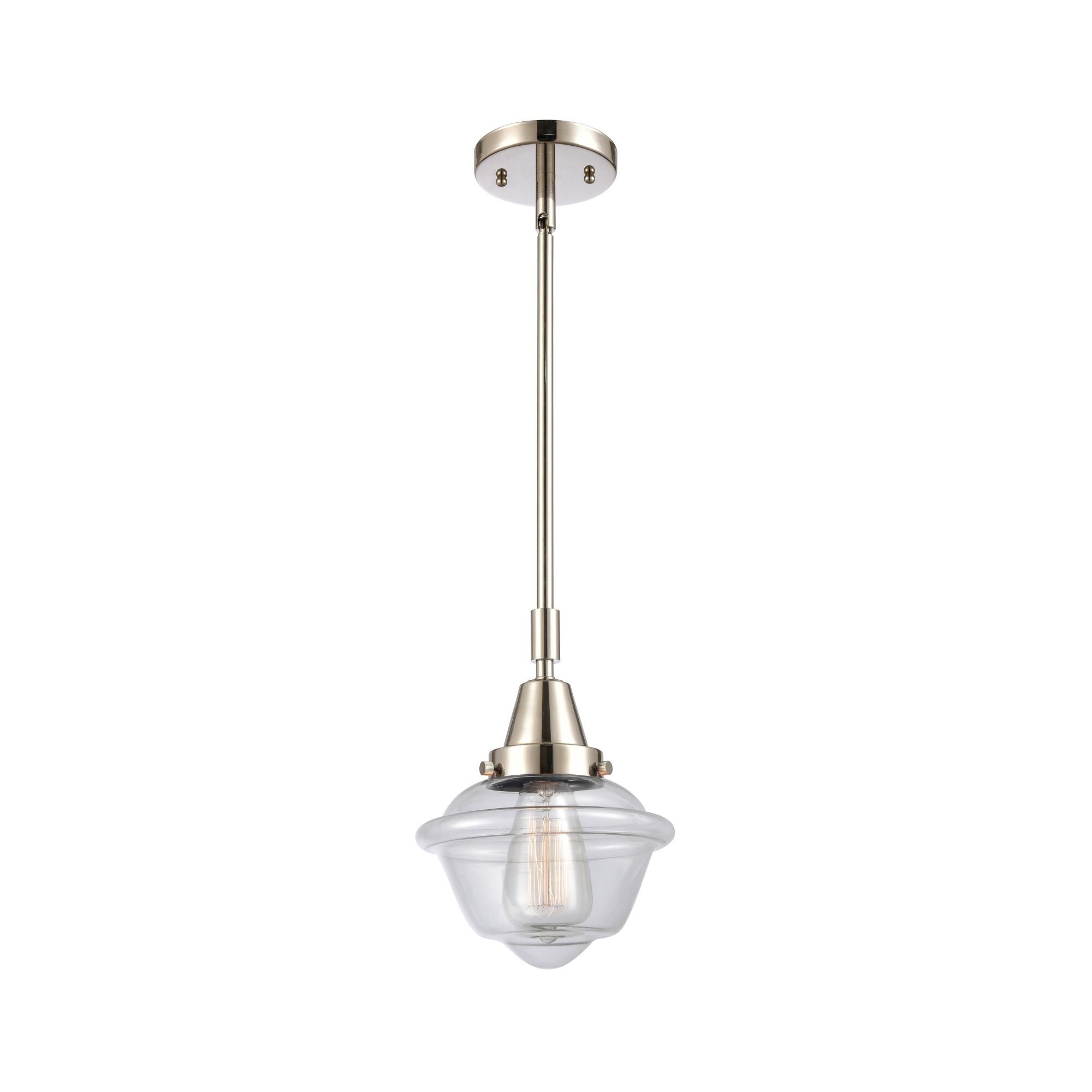 Shown in Polished Nickel finish and Clear Small Oxford glass