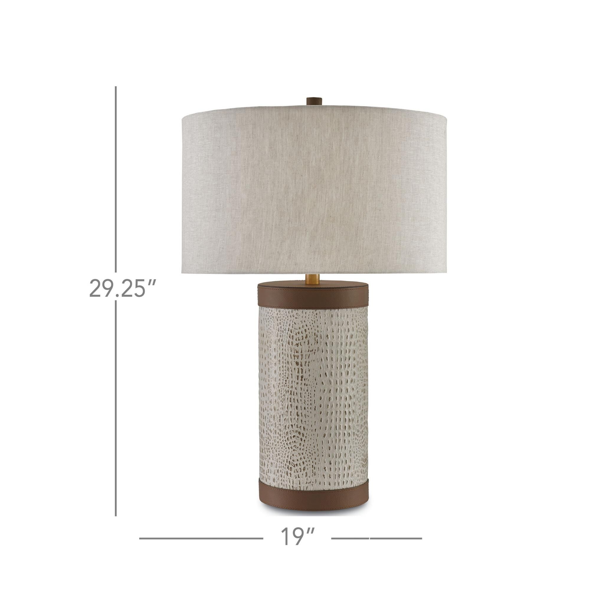 Shown in Ivory/Brown/Brushed Brass finish and Included shade