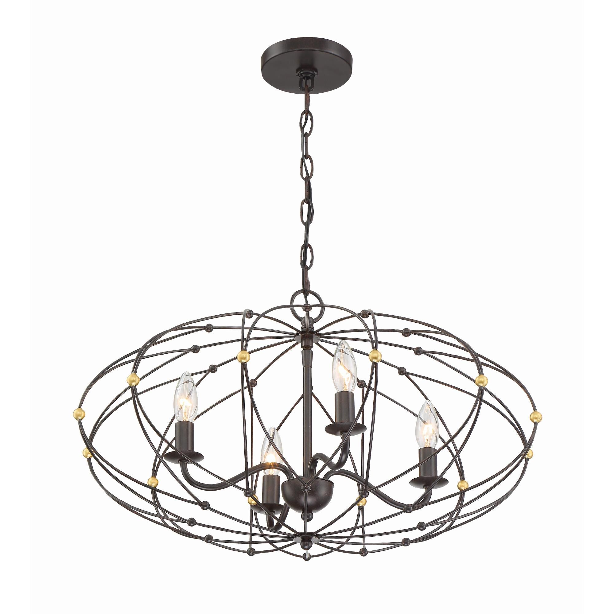 Zucca 24 Inch 4 Light Chandelier by Crystorama