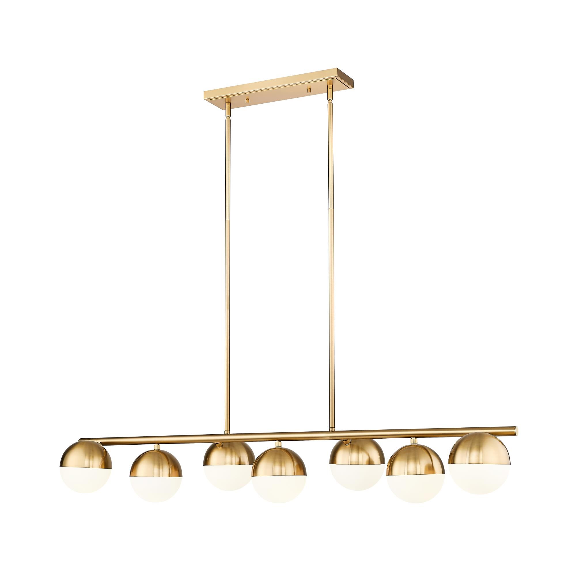 Shown in Modern Gold finish and Matte Opal glass and Matte Opal shade