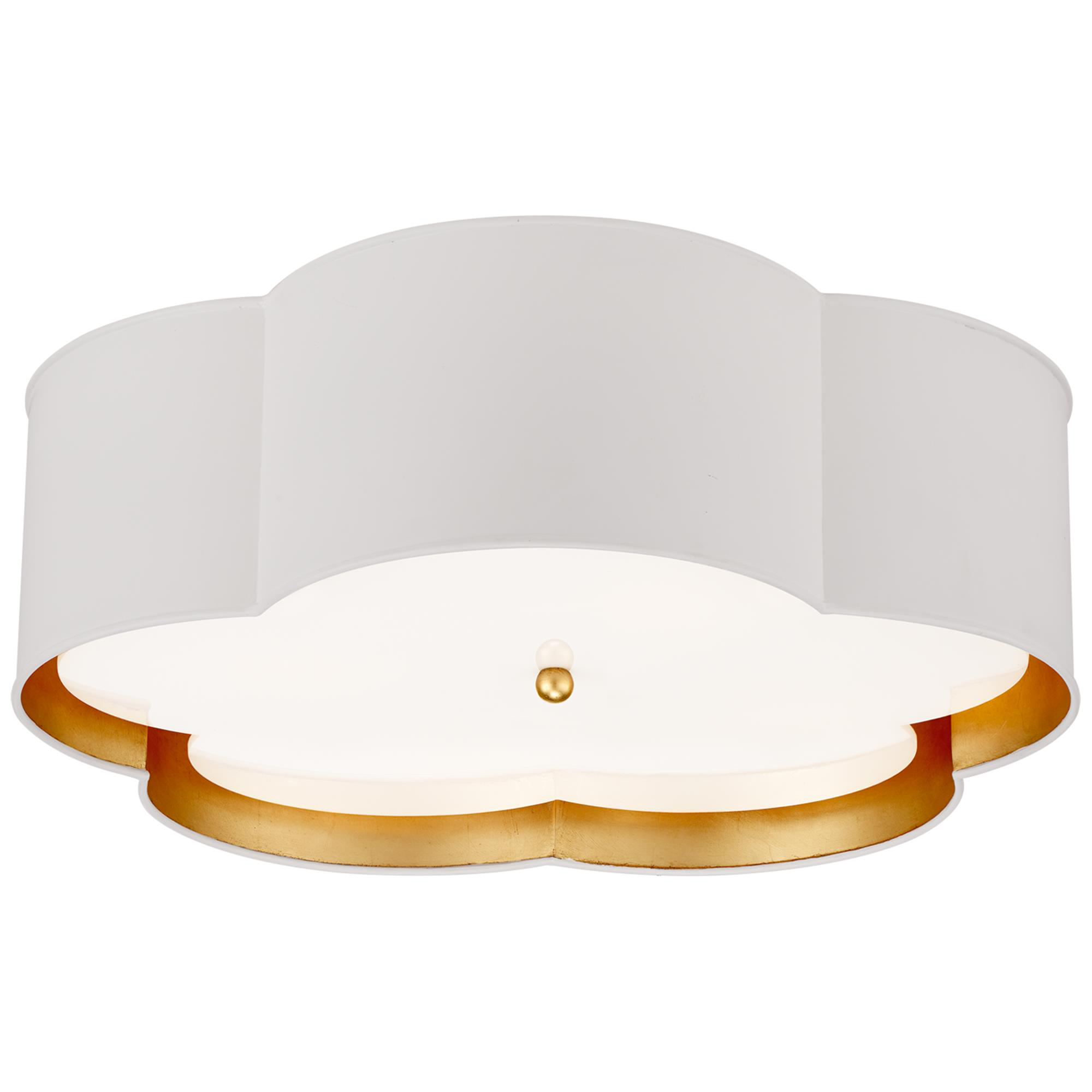 Shown in White and Gild finish and Frosted Acrylic glass