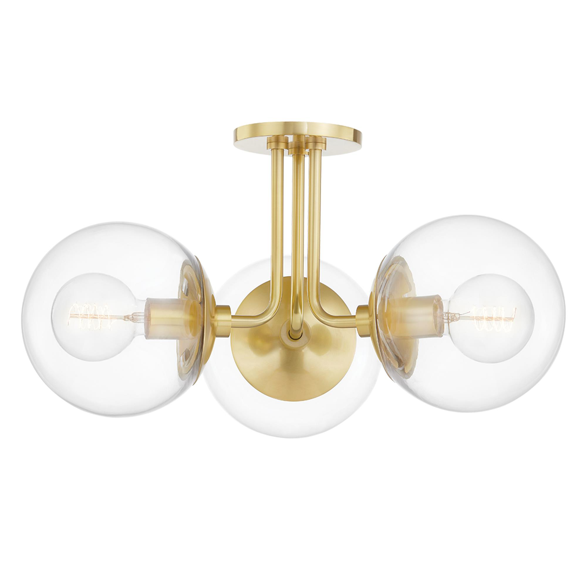 Meadow 20 Inch 3 Light Semi Flush Mount,