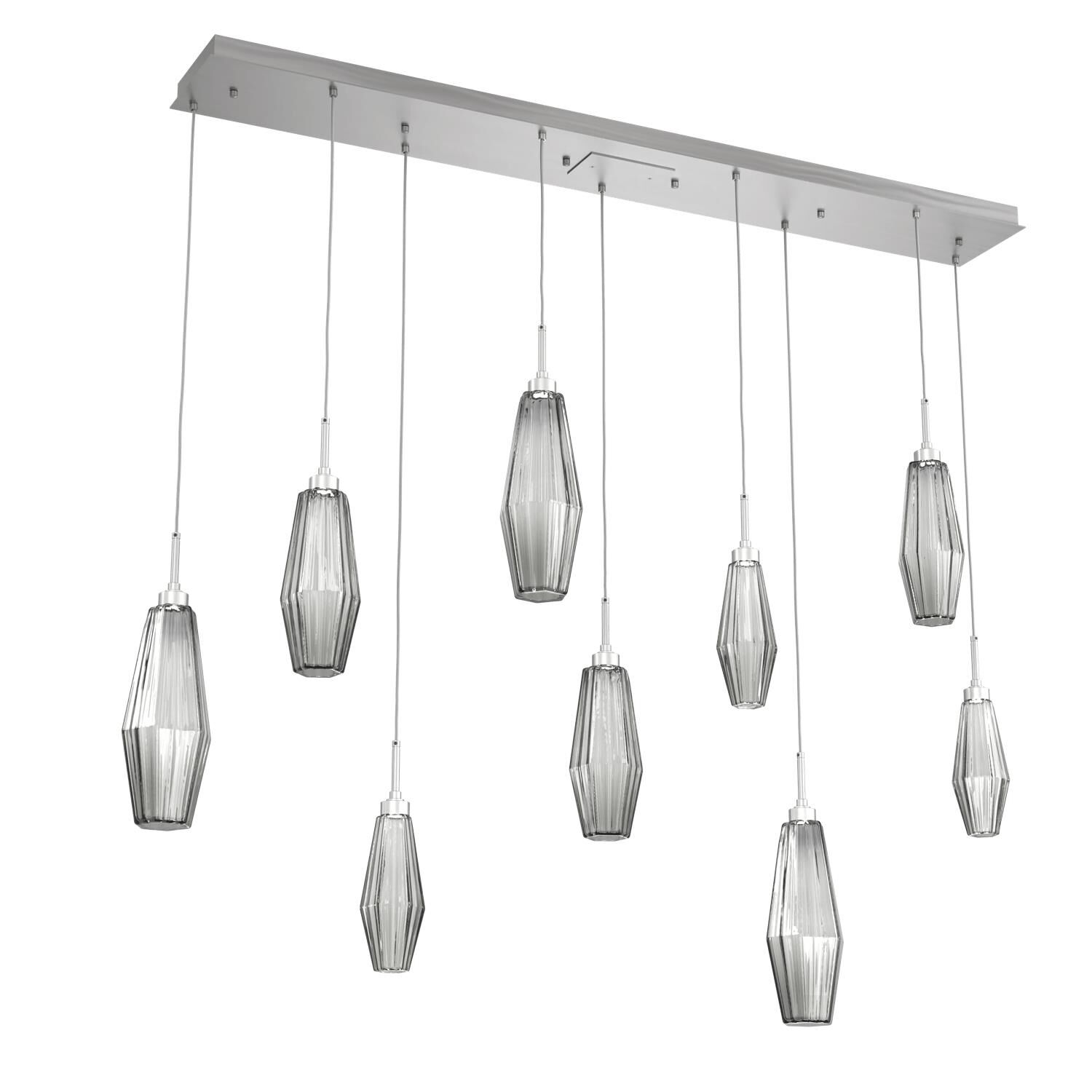 Shown in Classic Silver finish and Optic Rib Smoke glass