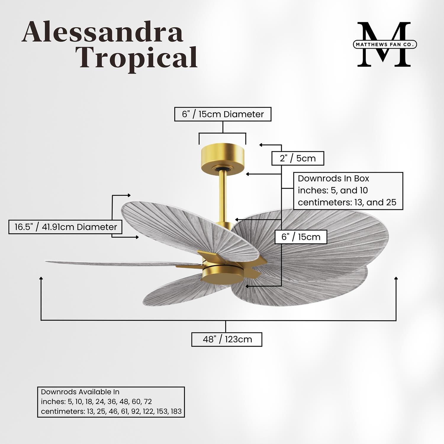 Alessandra Tropical 48 Inch Ceiling Fan by Matthews Fan Company