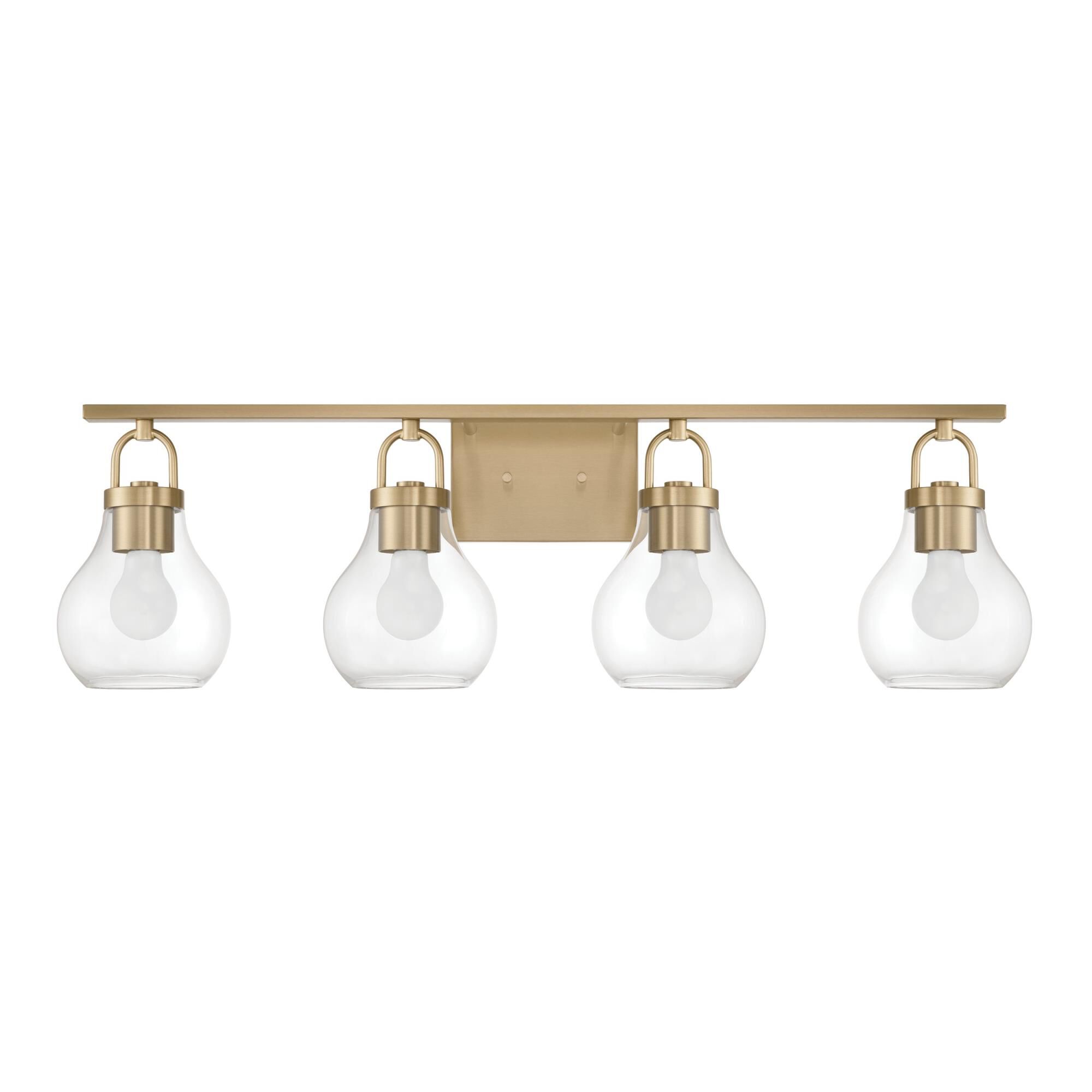 Shown in Champagne Gold finish and Clear glass