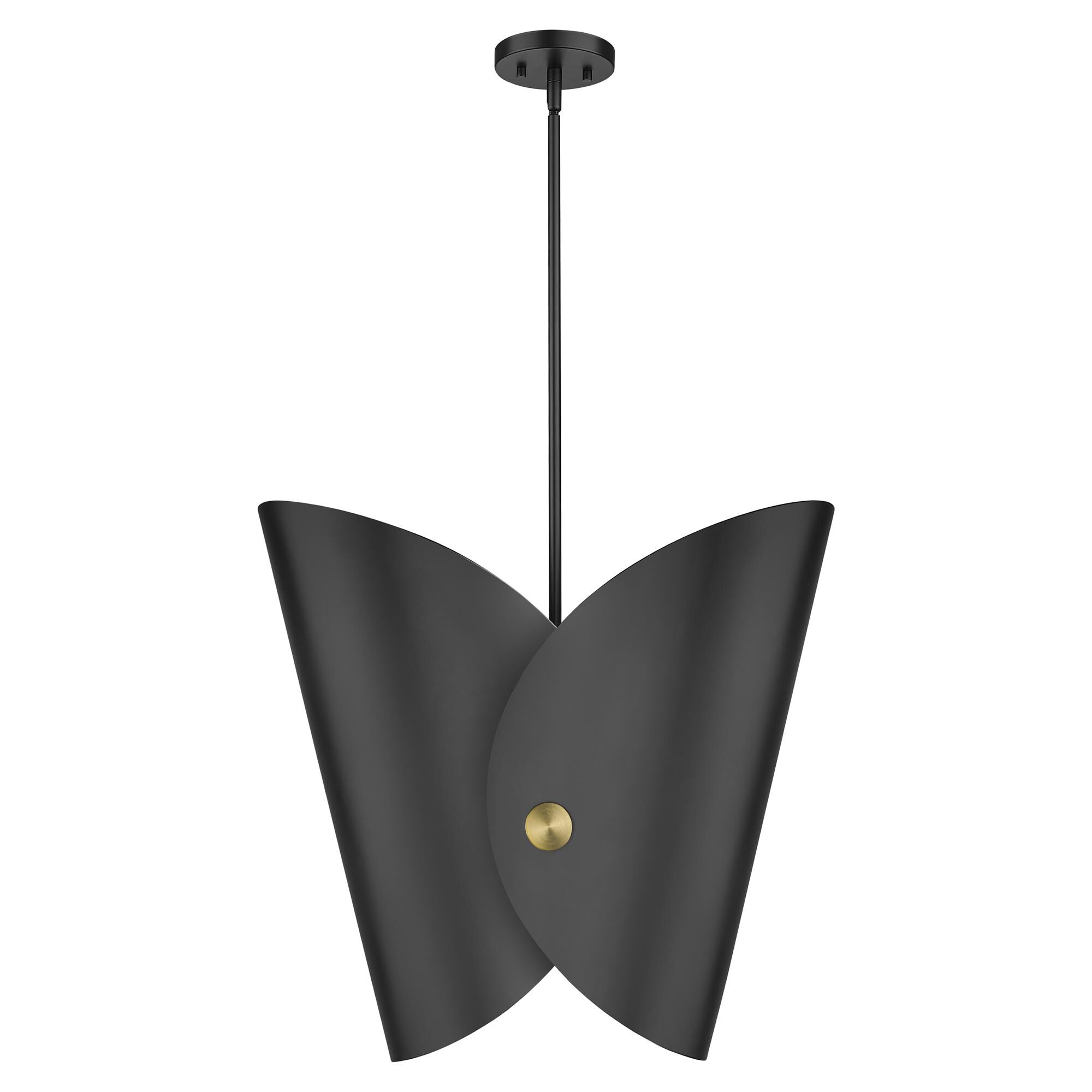 Shown in Matte Black finish and Matte Black Outer And Gold Inner glass and Matte Black Outer And Gold Inner shade
